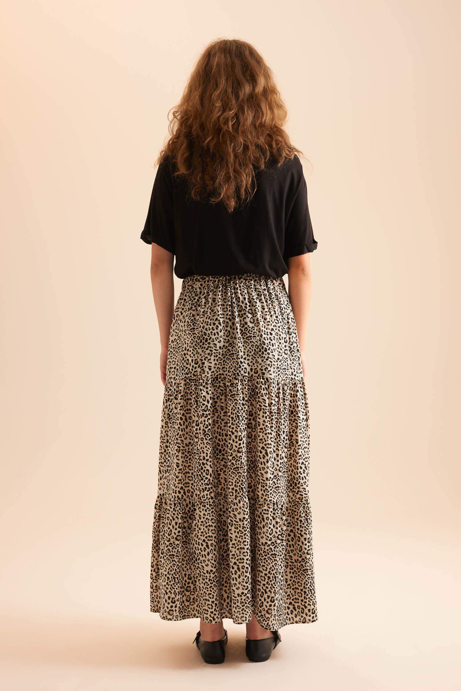 Leopar Desenli Maxi Etek