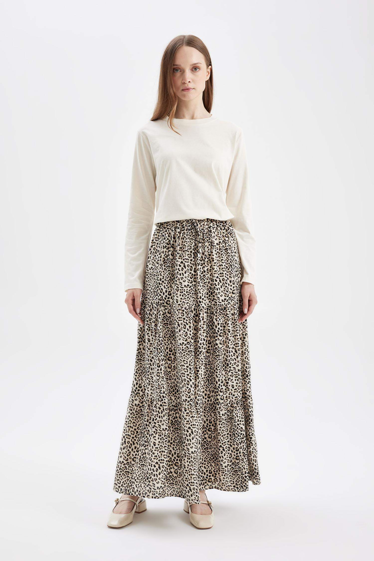 Leopar Desenli Maxi Etek