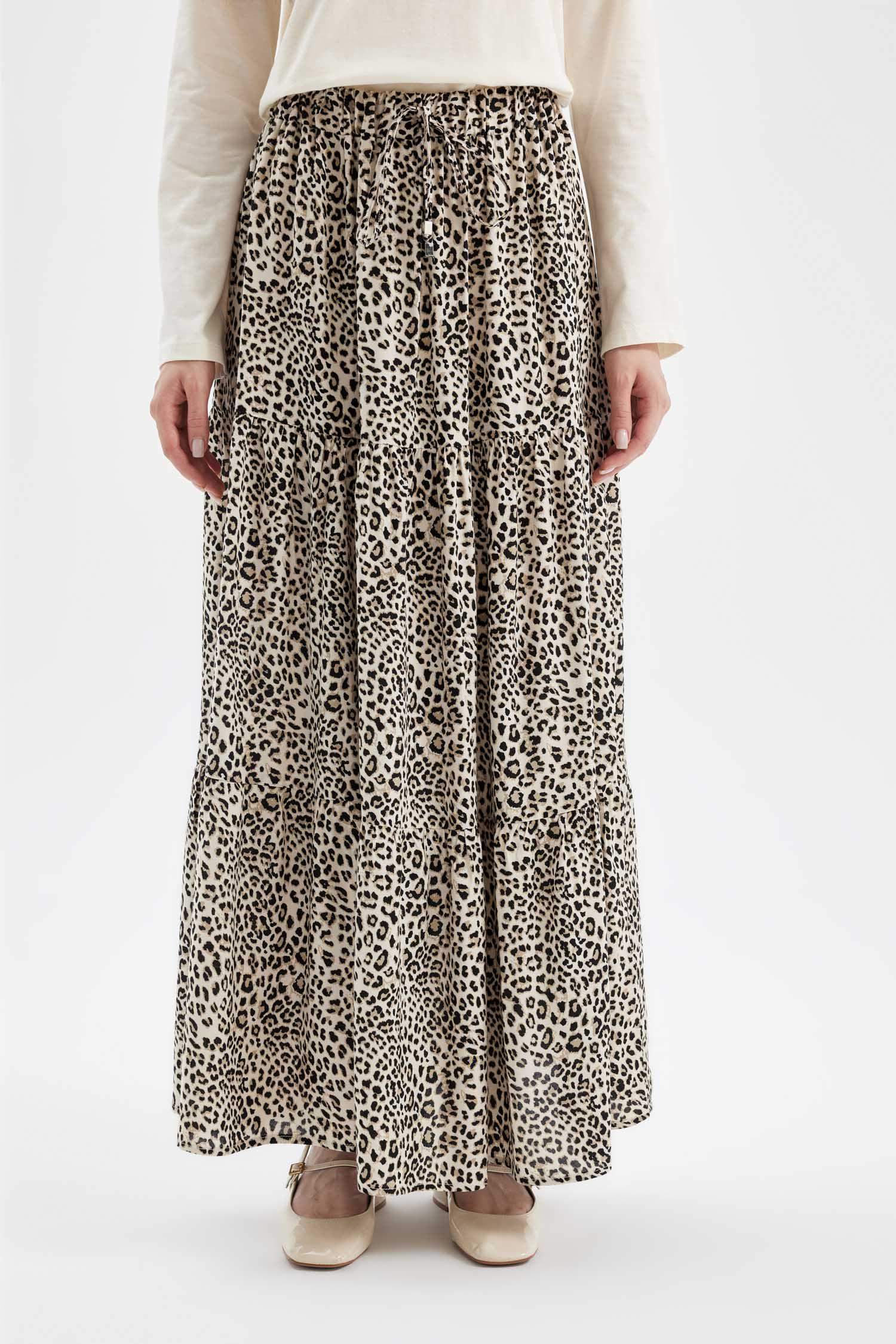 Leopar Desenli Maxi Etek