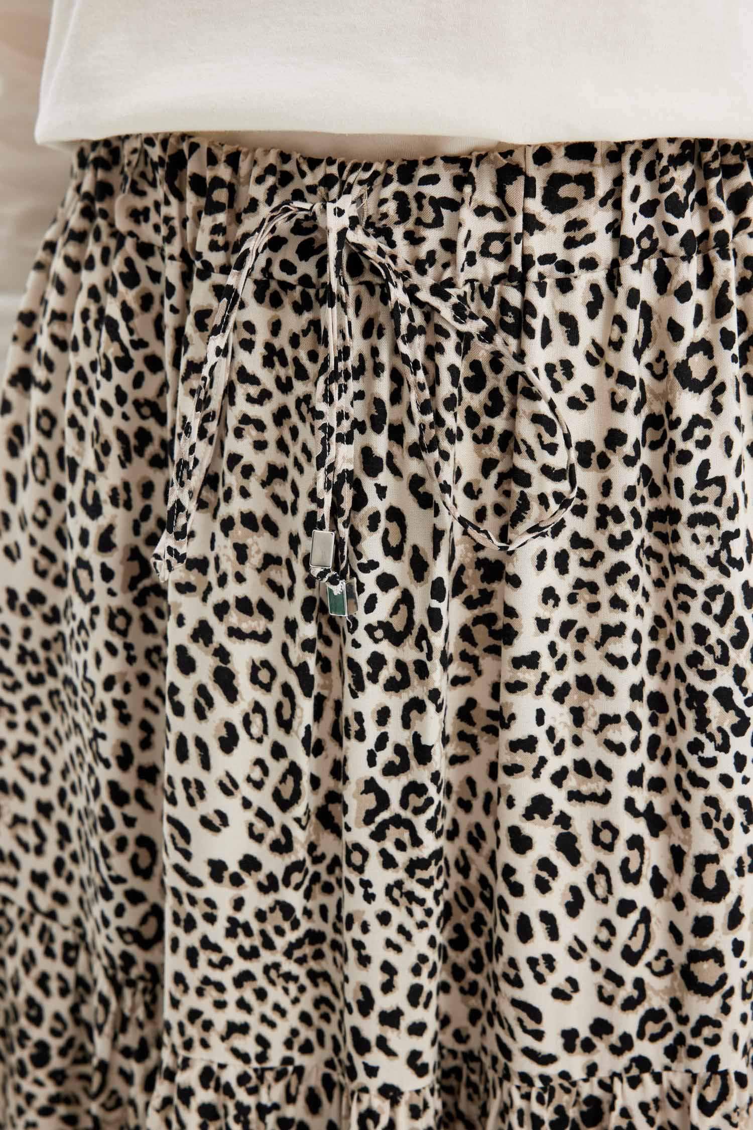 Leopar Desenli Maxi Etek