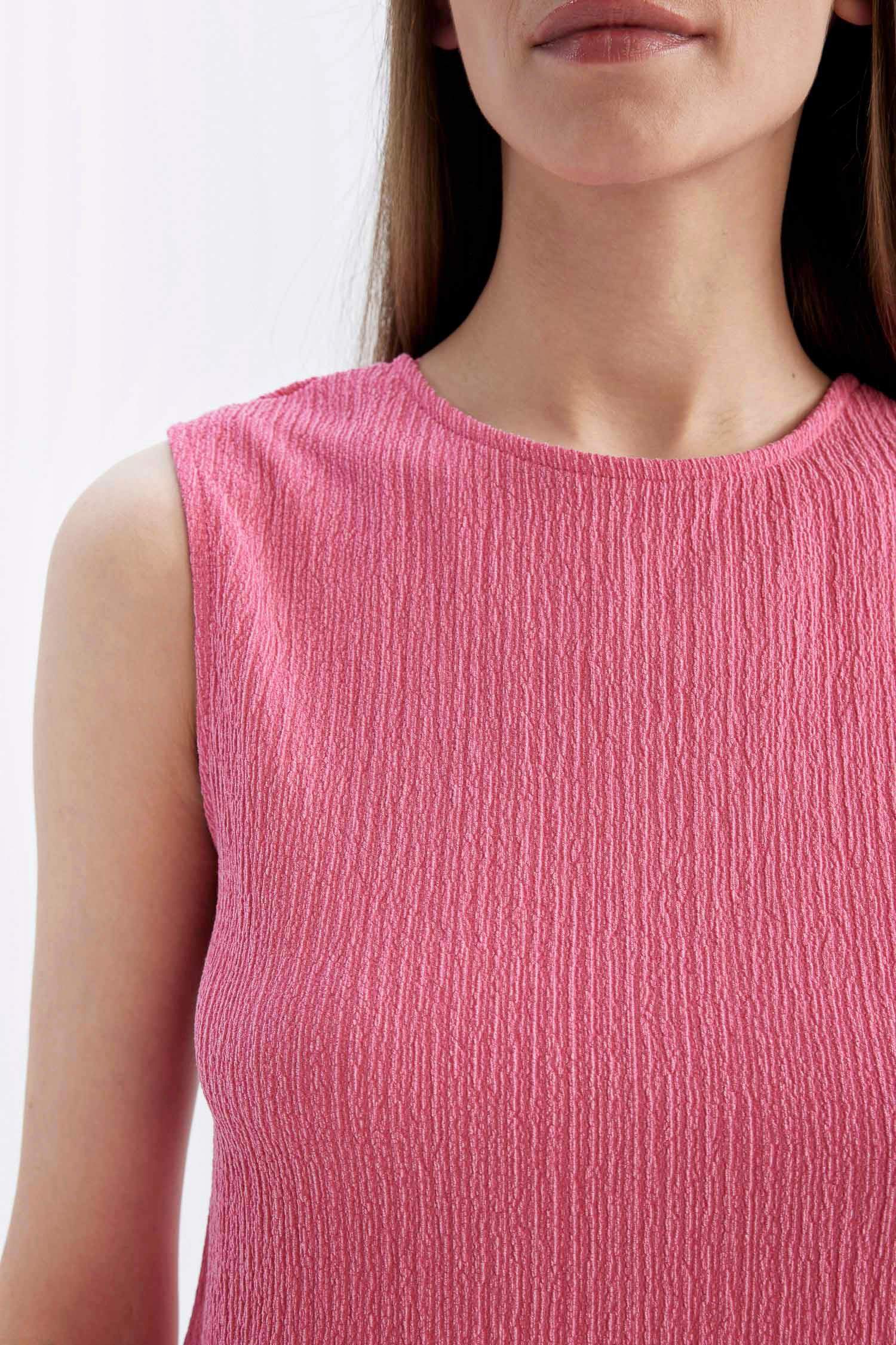 Regular Fit Bisiklet Yaka Basic Düz Bürümcük Atlet