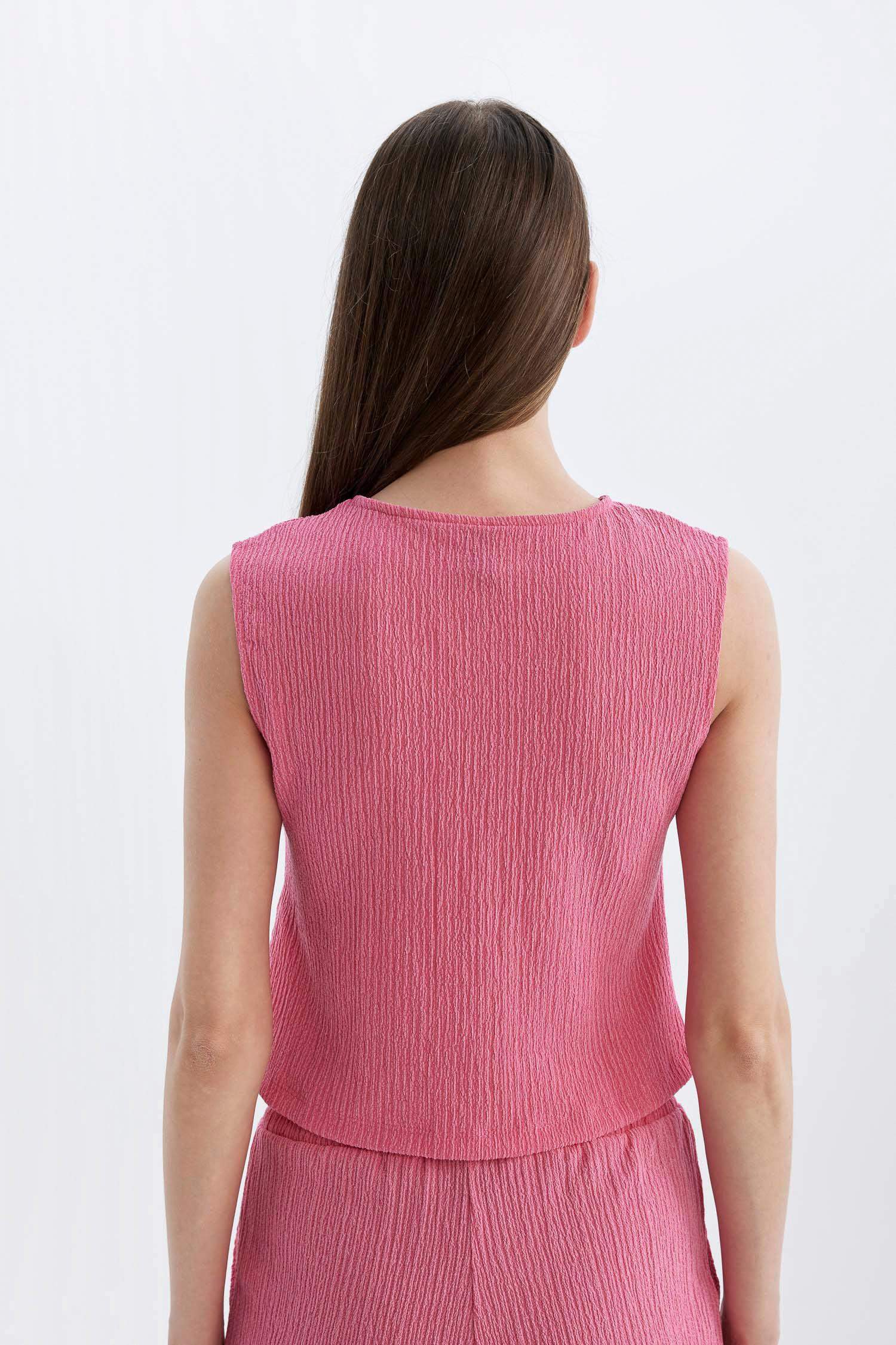 Regular Fit Bisiklet Yaka Basic Düz Bürümcük Atlet