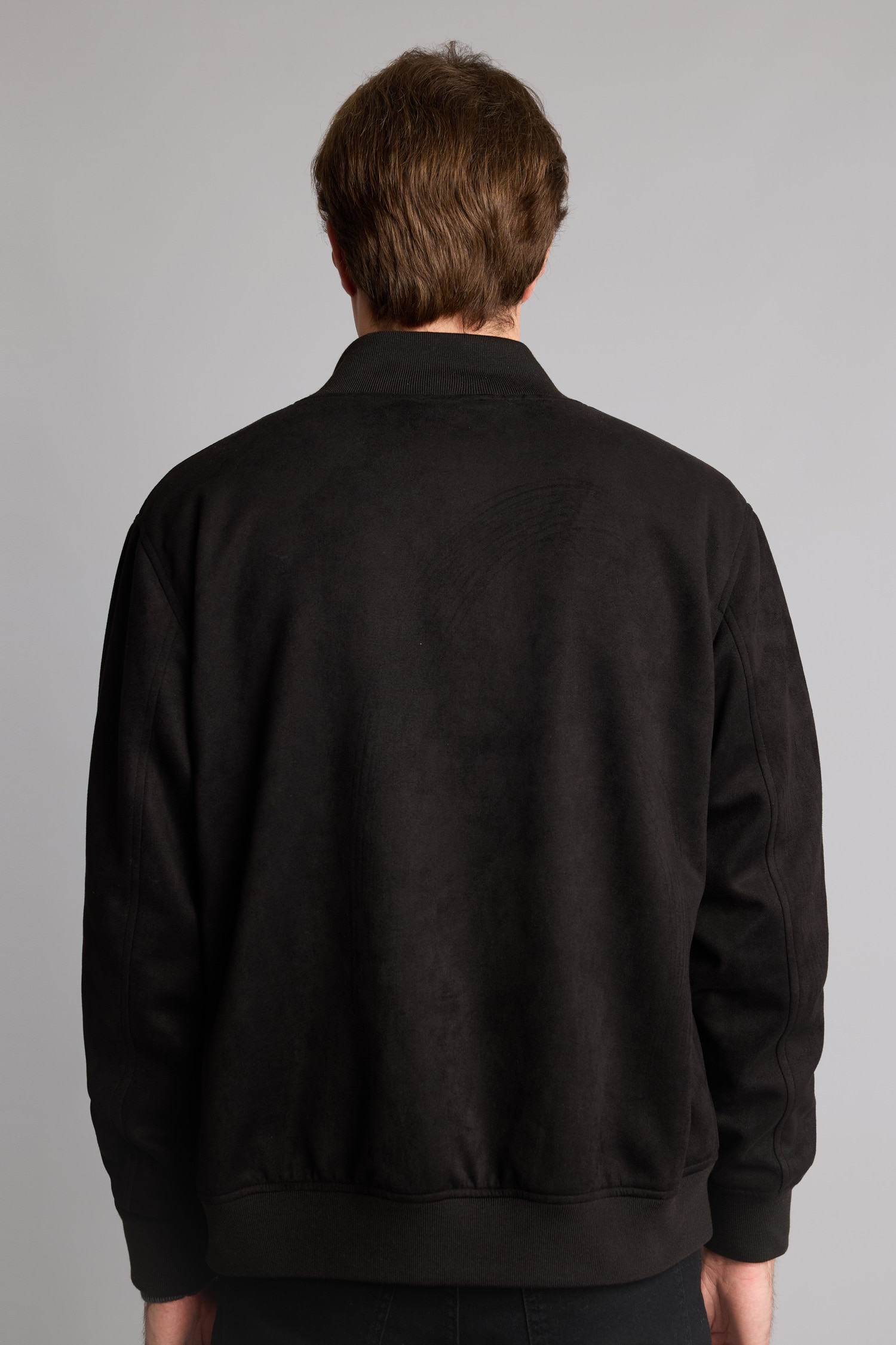 DeFacto Ultra Yumuşak Slim Fit Astarlı Fermuarlı Süet Mevsimlik Mont görsel 6