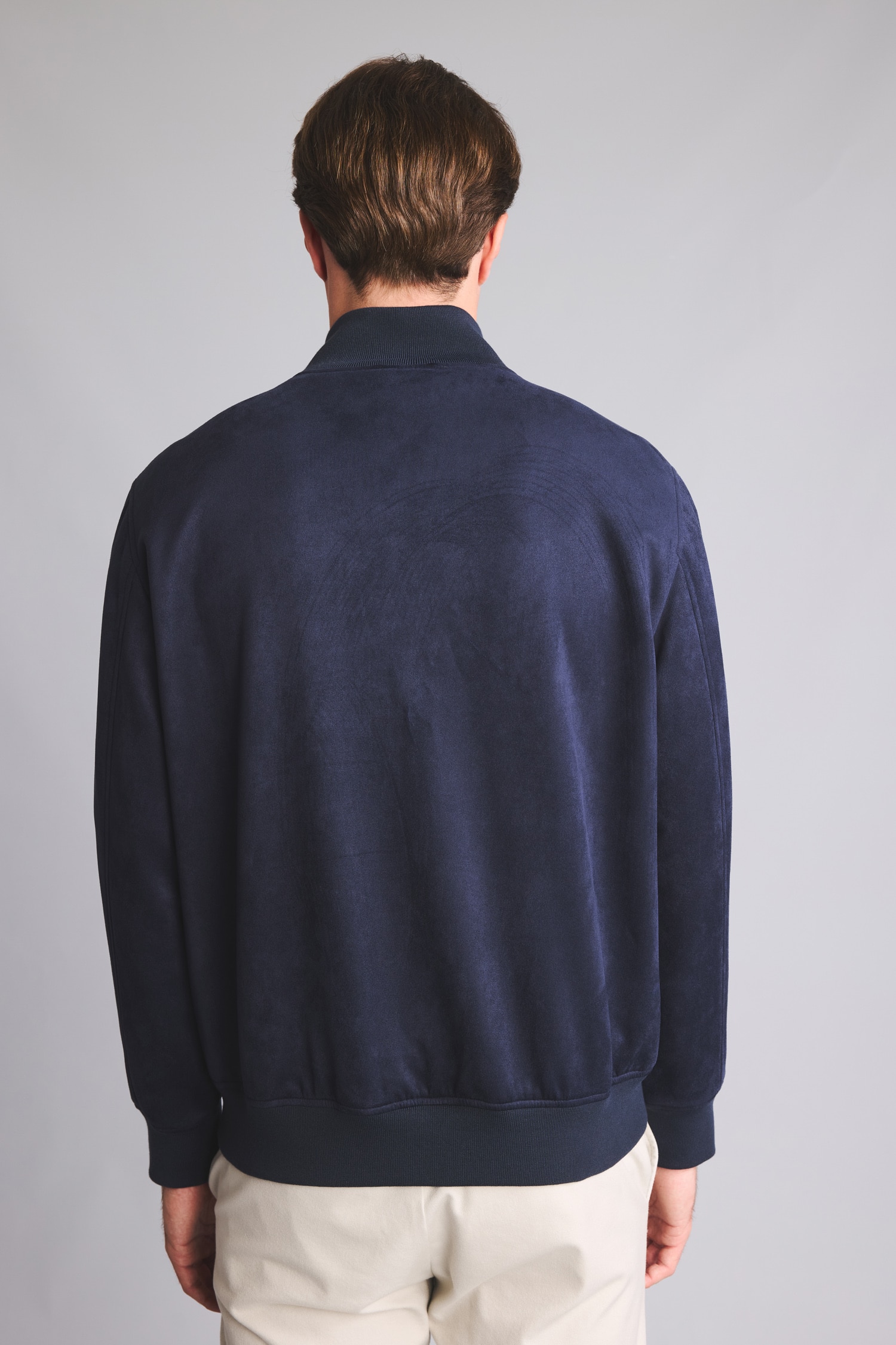 DeFacto Ultra Yumuşak Slim Fit Astarlı Fermuarlı Süet Mevsimlik Mont görsel 5
