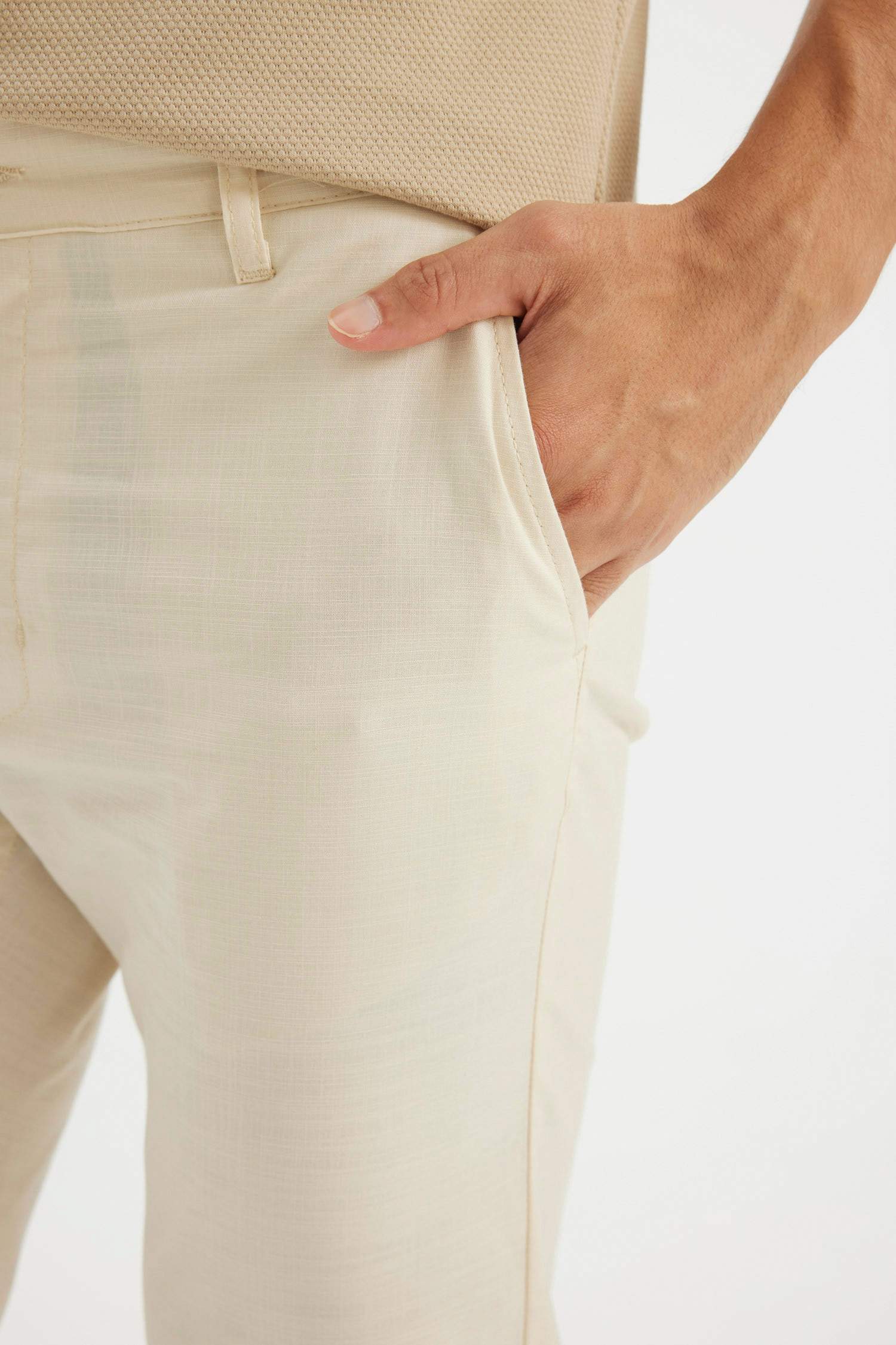 %100 Pamuk Regular Fit Normal Kesim Yazlık Düz Paça Chino Kanvas Pantolon