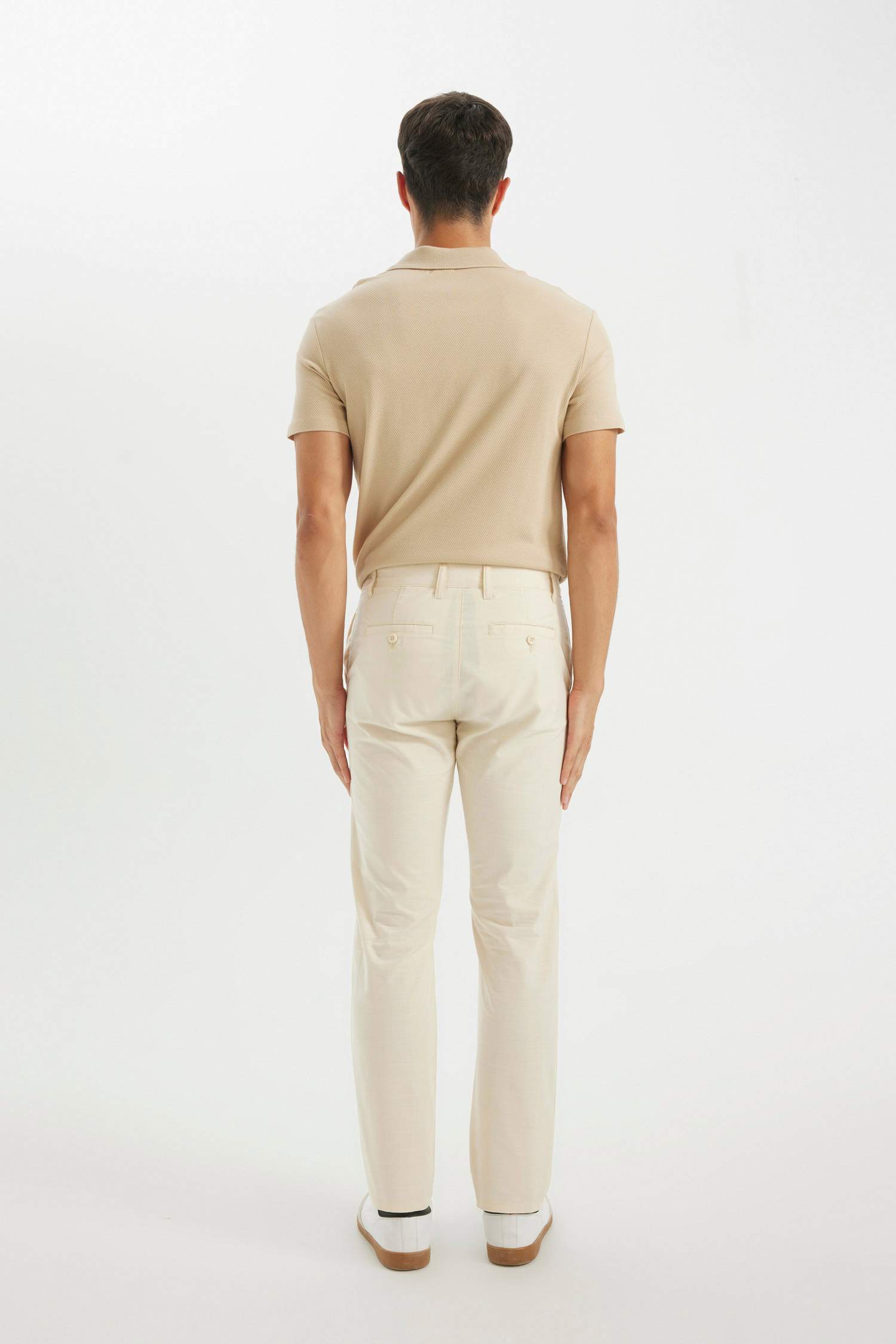 %100 Pamuk Regular Fit Normal Kesim Yazlık Düz Paça Chino Kanvas Pantolon