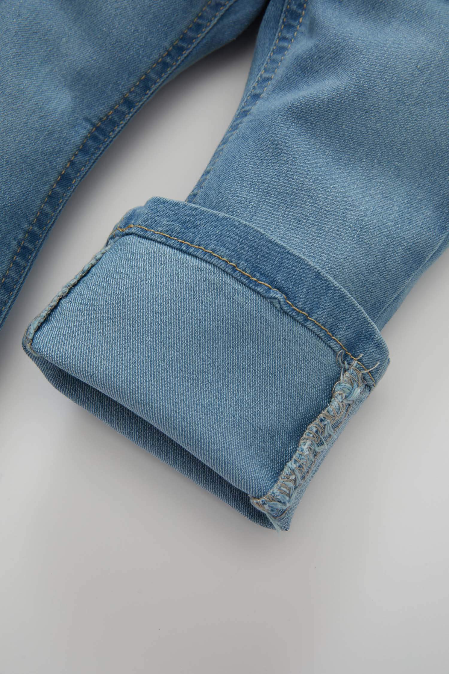 Kız Bebek Esnek Bantlı İspanyol Paça Cepli Jean Pantolon