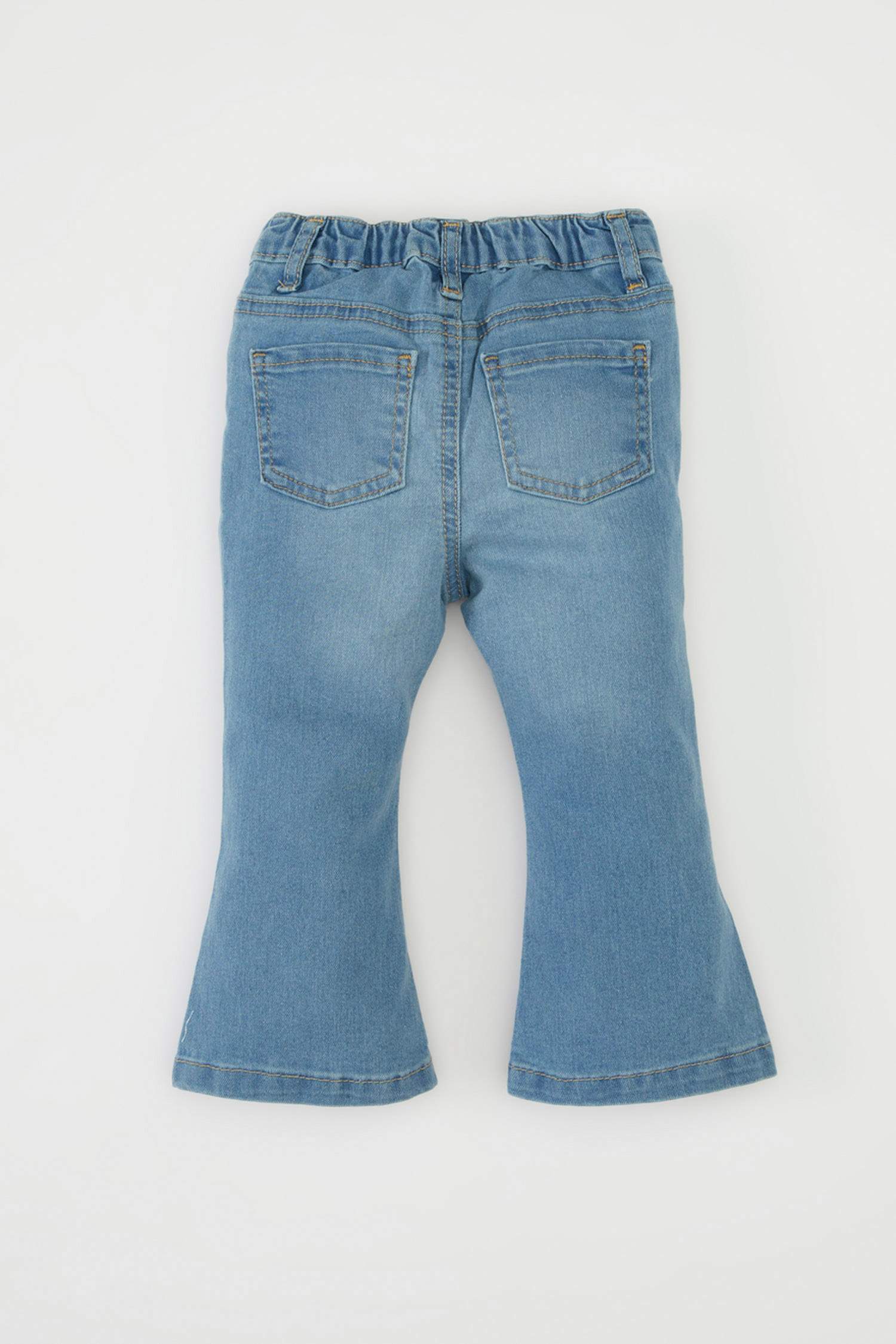 Kız Bebek Esnek Bantlı İspanyol Paça Cepli Jean Pantolon
