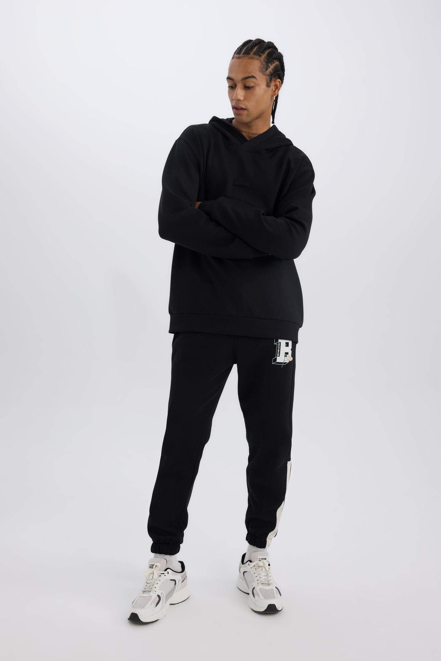 DeFactoFit NBA Boston Celtics Jogger Eşofman Altı Standart Fit Beli Bağcıklı Cepli Lastikli Paça