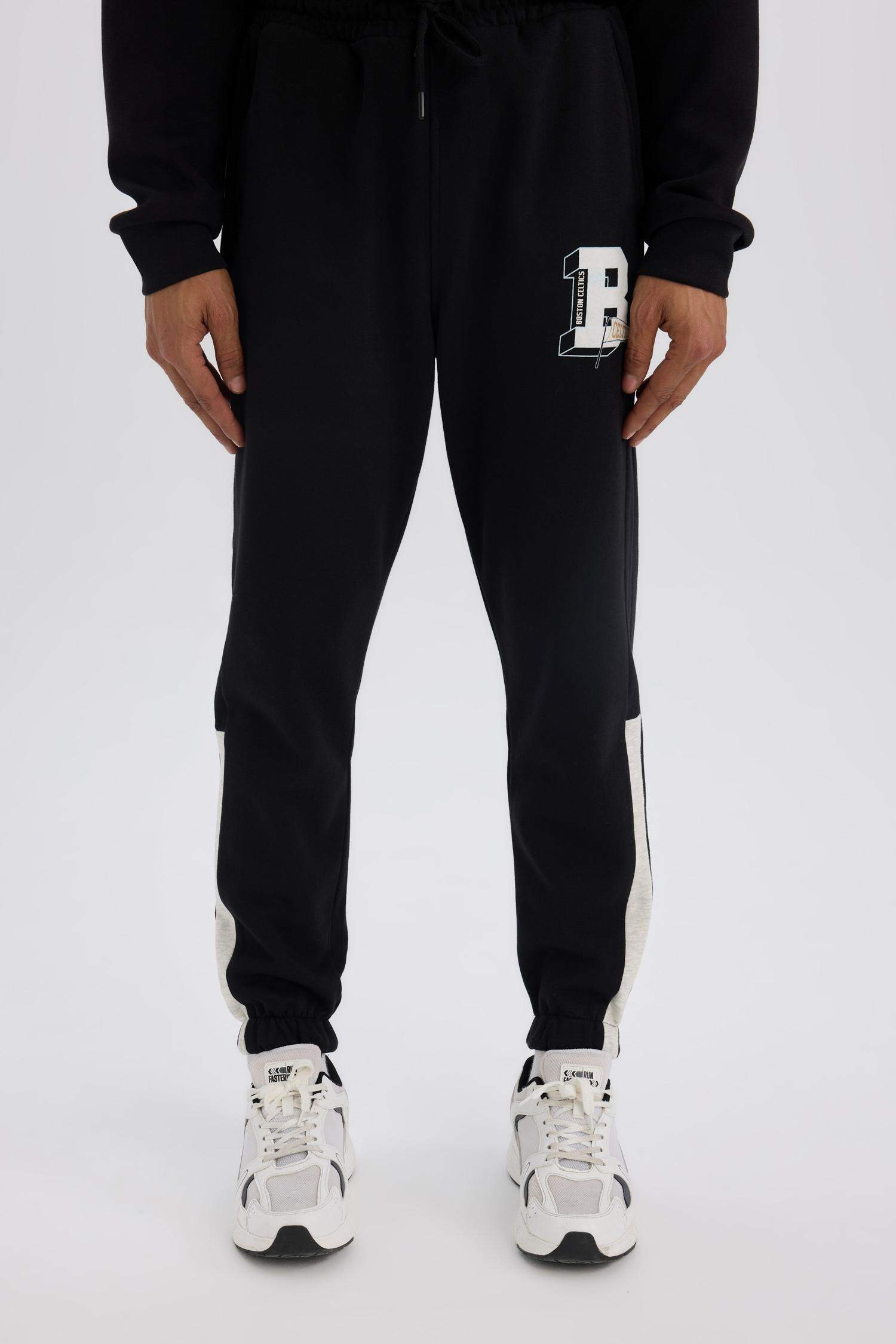 DeFactoFit NBA Boston Celtics Jogger Eşofman Altı Standart Fit Beli Bağcıklı Cepli Lastikli Paça