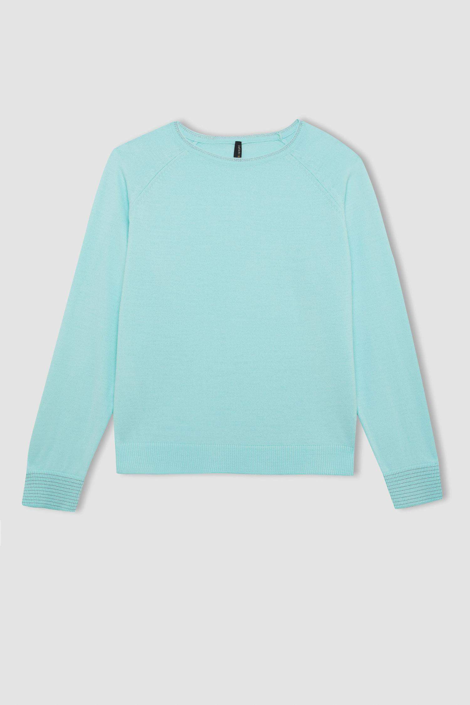 Regular Fit Bisiklet Yaka Simli Triko Kazak Tunik