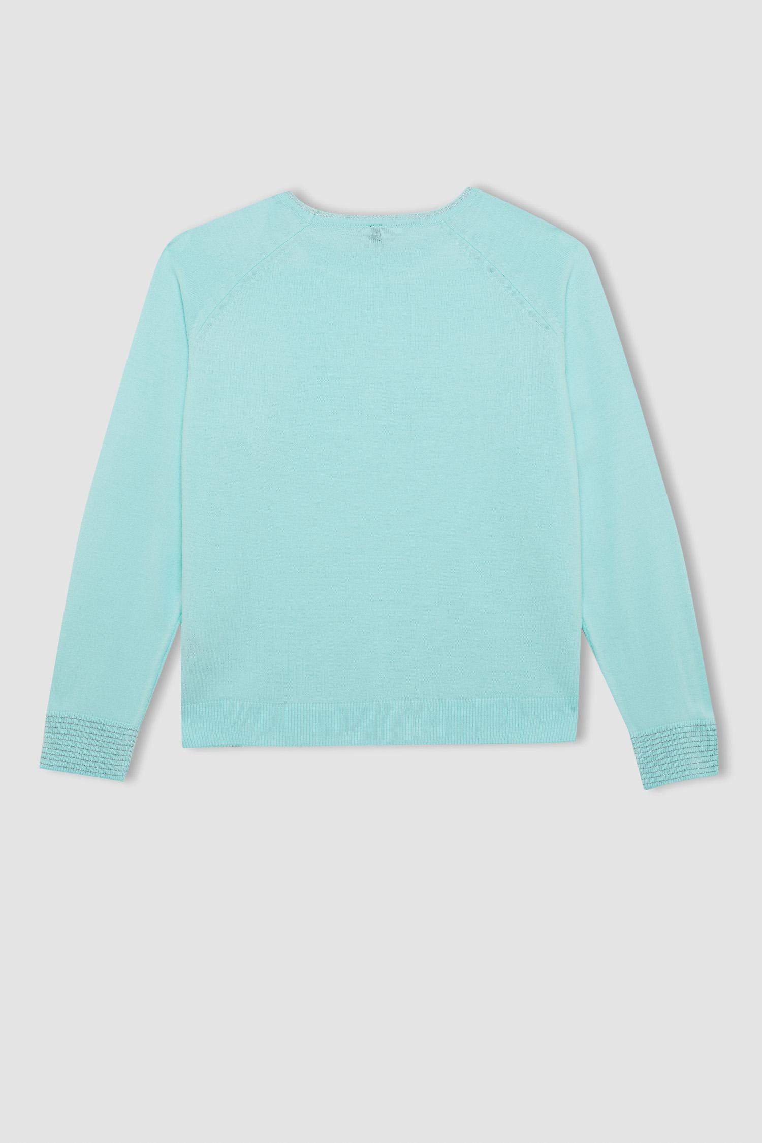 Regular Fit Bisiklet Yaka Simli Triko Kazak Tunik