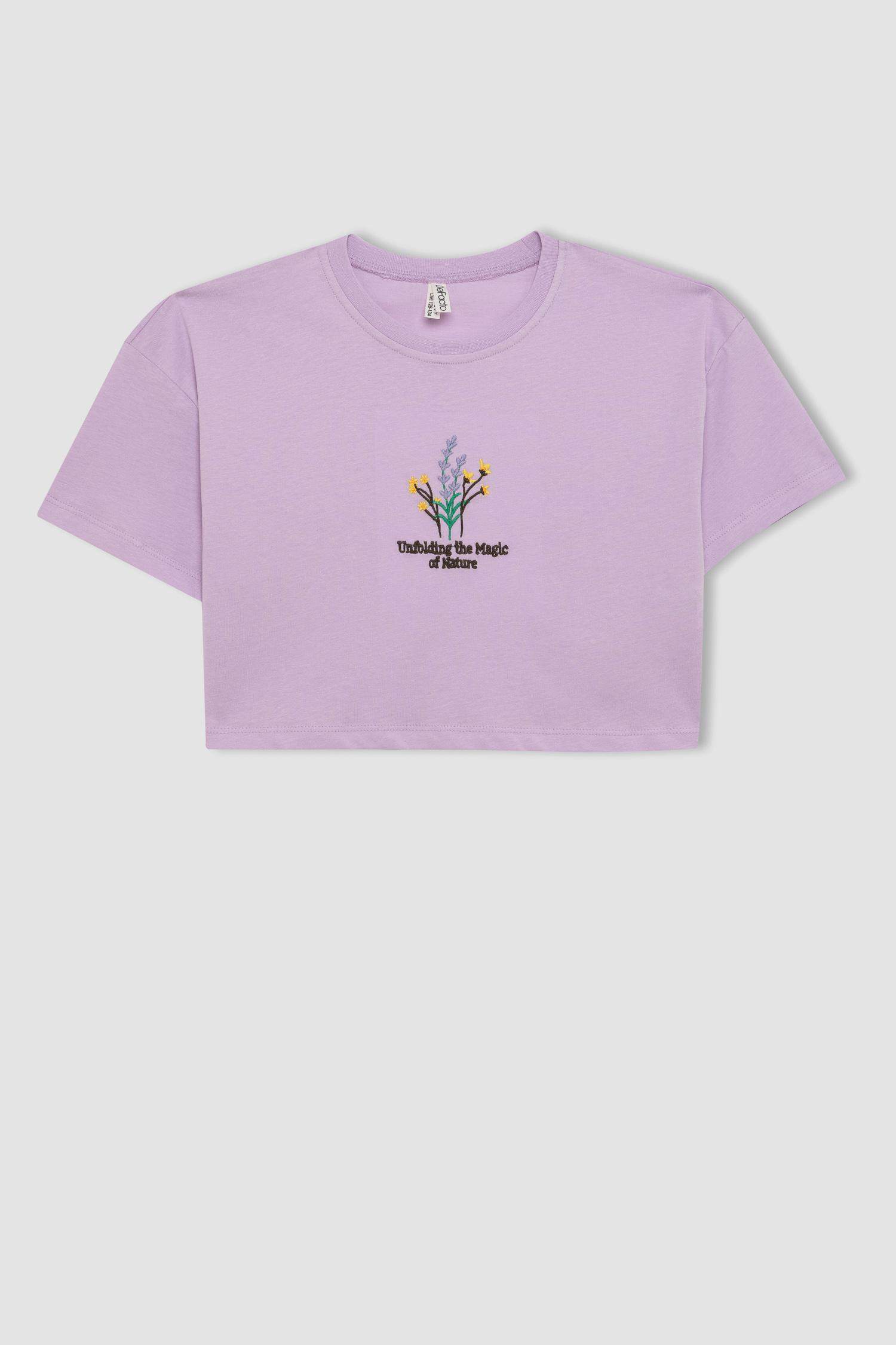 تيشيرت كروب بناتي فلورال نص ردن بياخة مستديرة