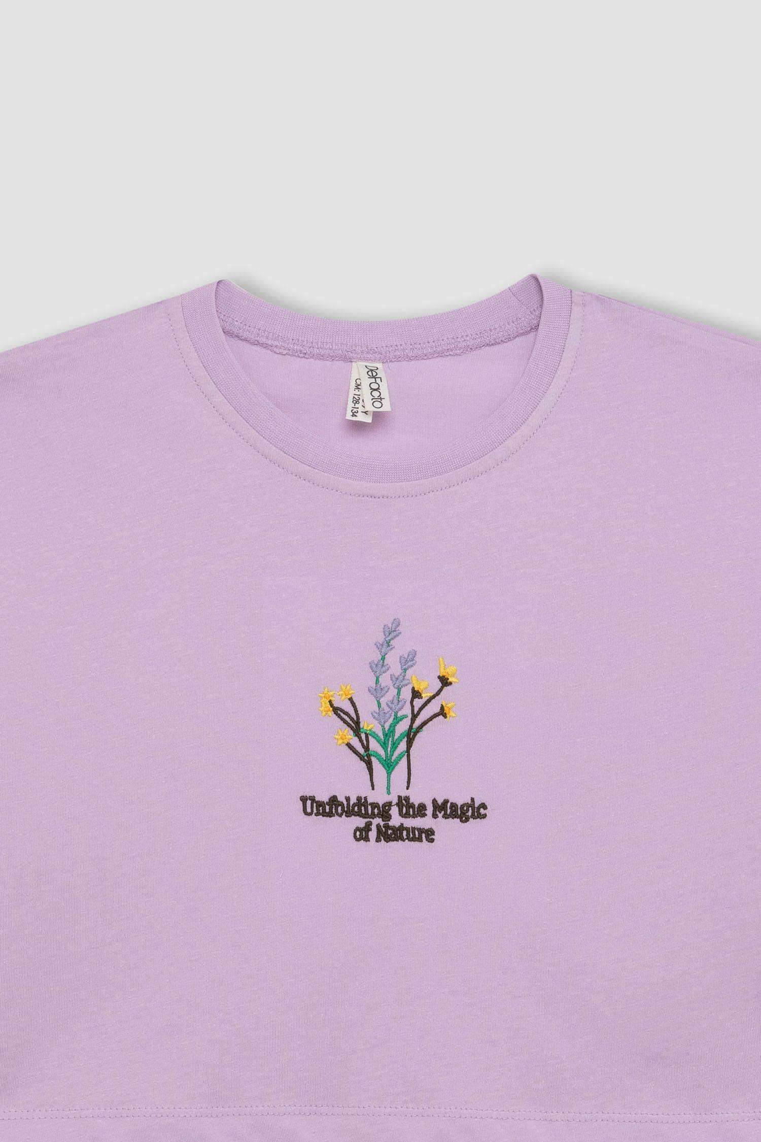 تيشيرت كروب بناتي فلورال نص ردن بياخة مستديرة