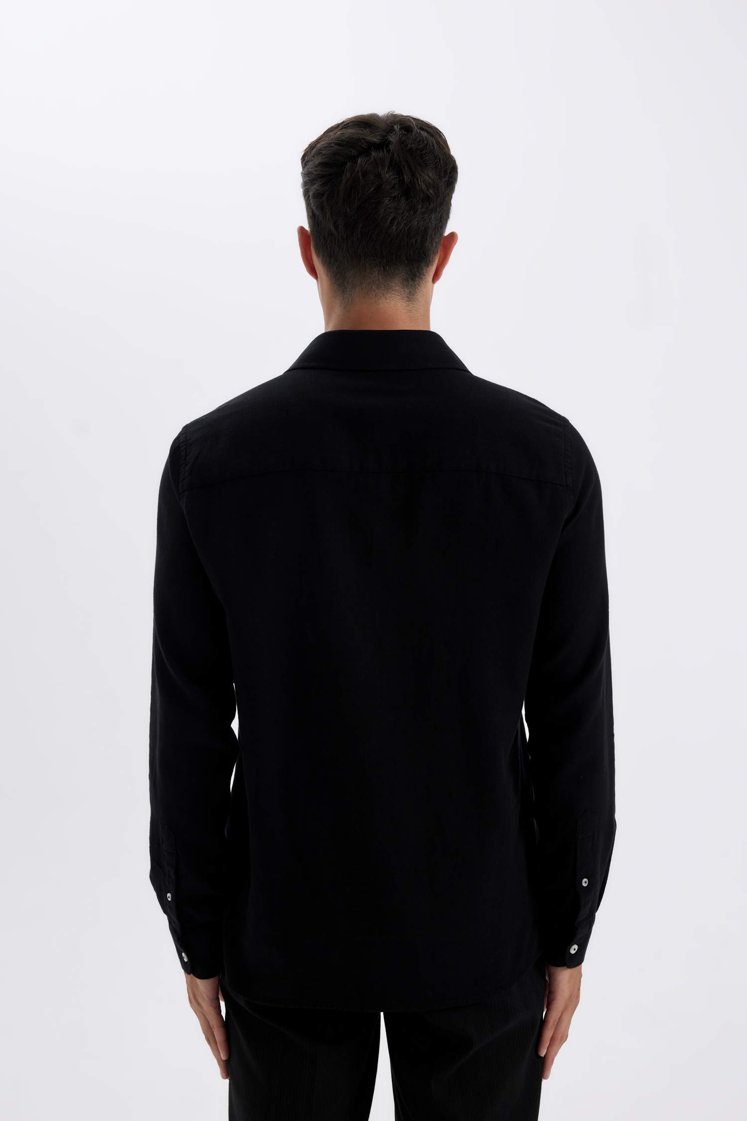 поло жаға мақта Ұзын жеңді көйлек