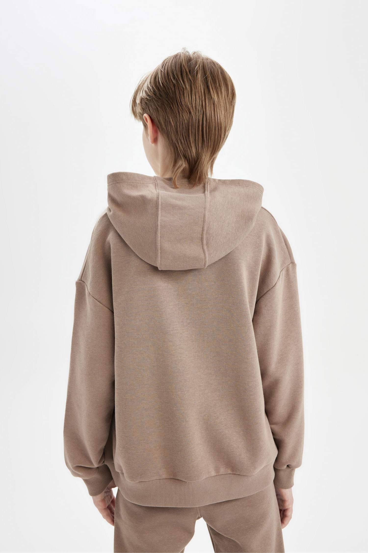 Boy Oversize Fit Hooded Pocket Thick Sweatshirt