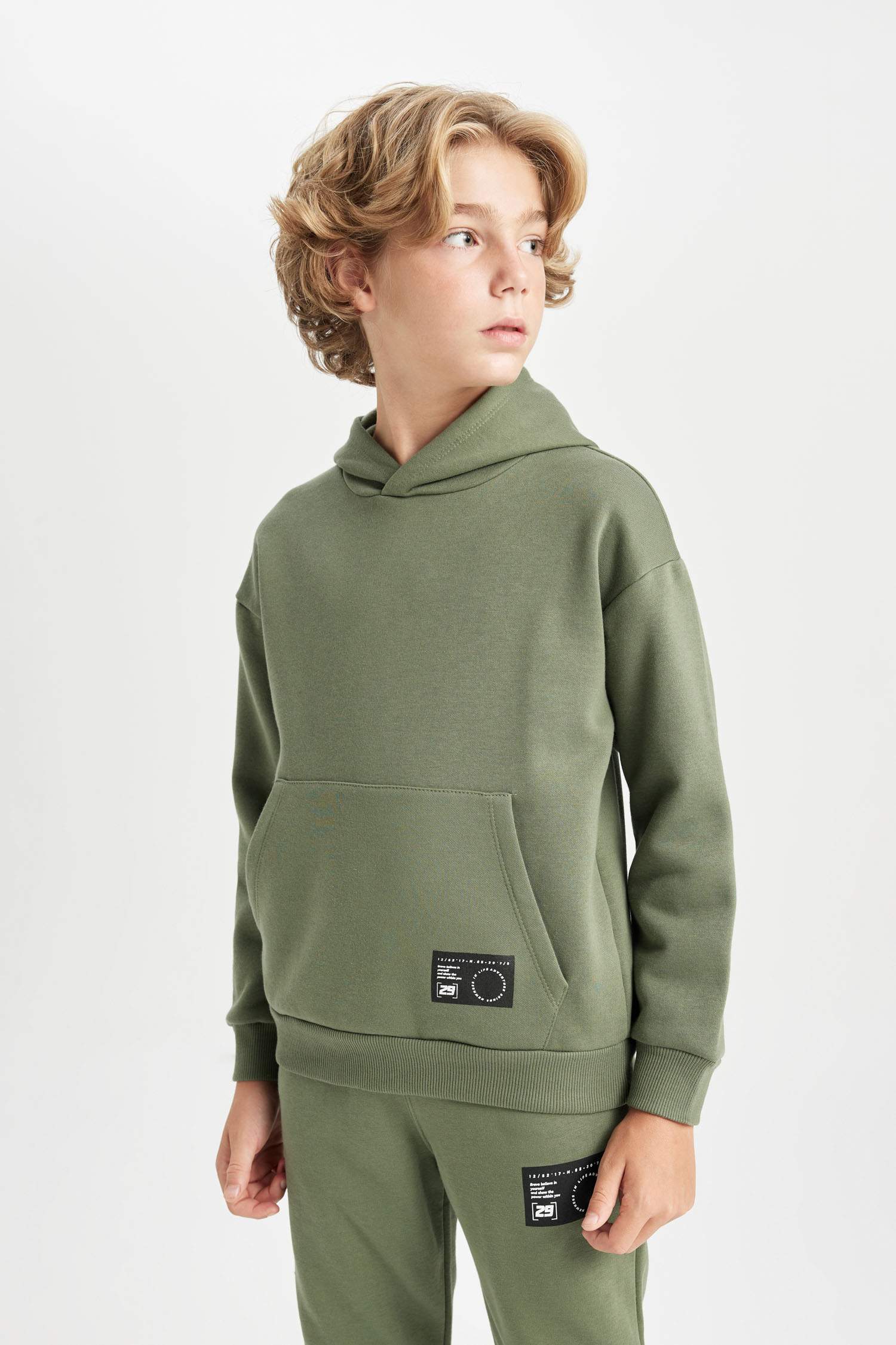 Boy Oversize Fit Hooded Thick School Sweatshirt