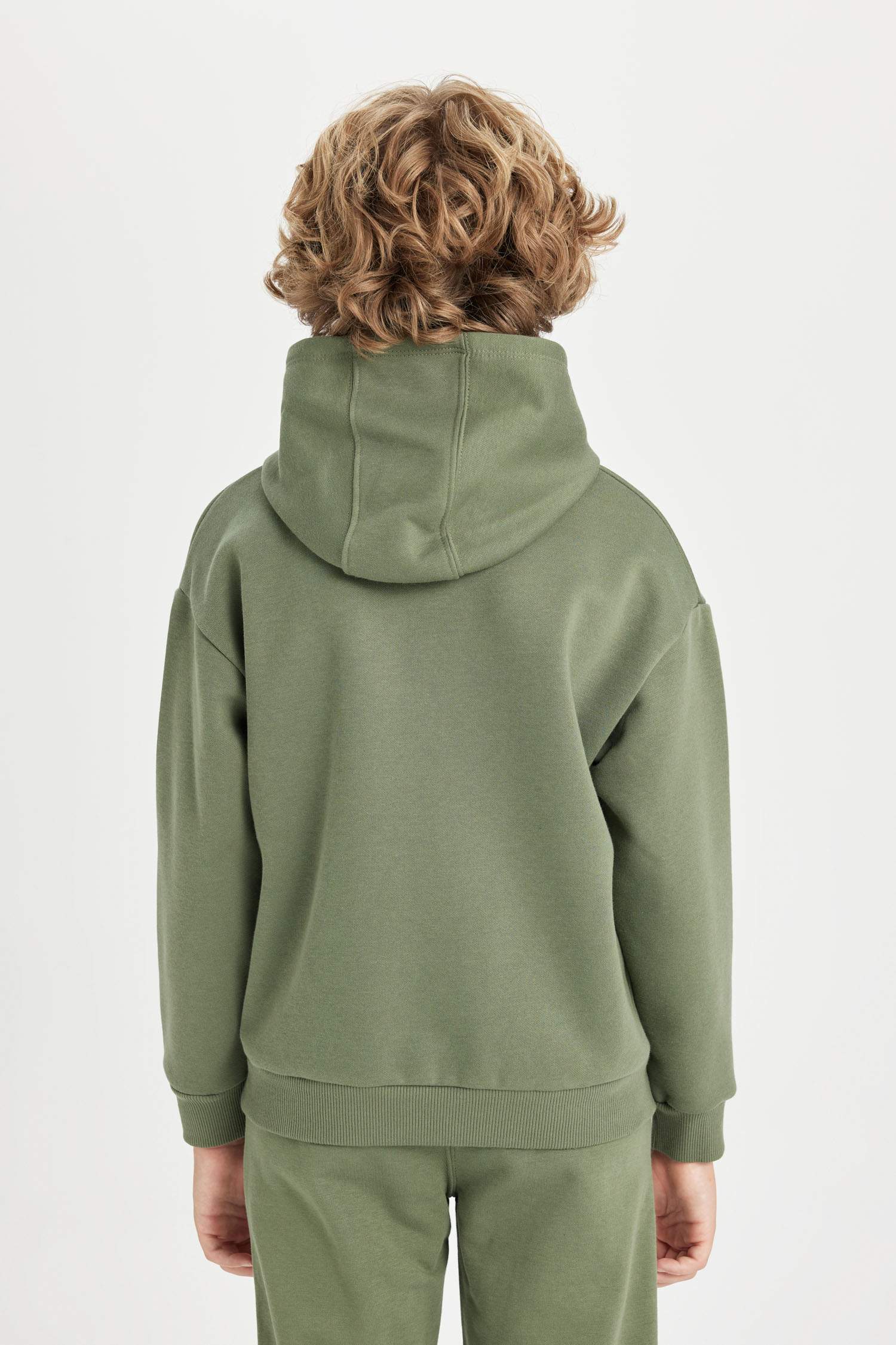 Boy Oversize Fit Hooded Thick School Sweatshirt