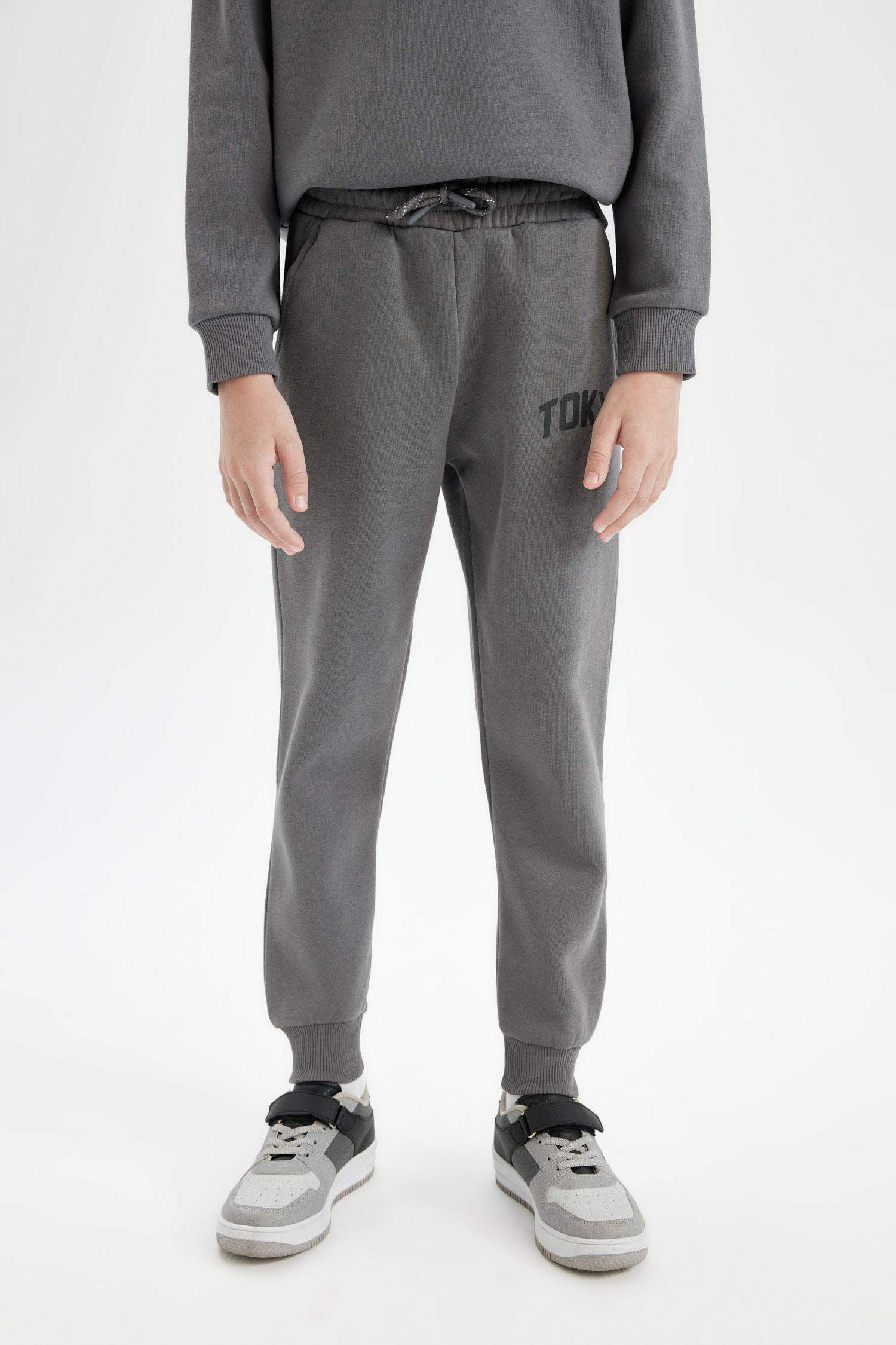 Erkek Çocuk Baskılı Beli Paçası Lastikli Cepli Jogger Okul Eşofman Altı