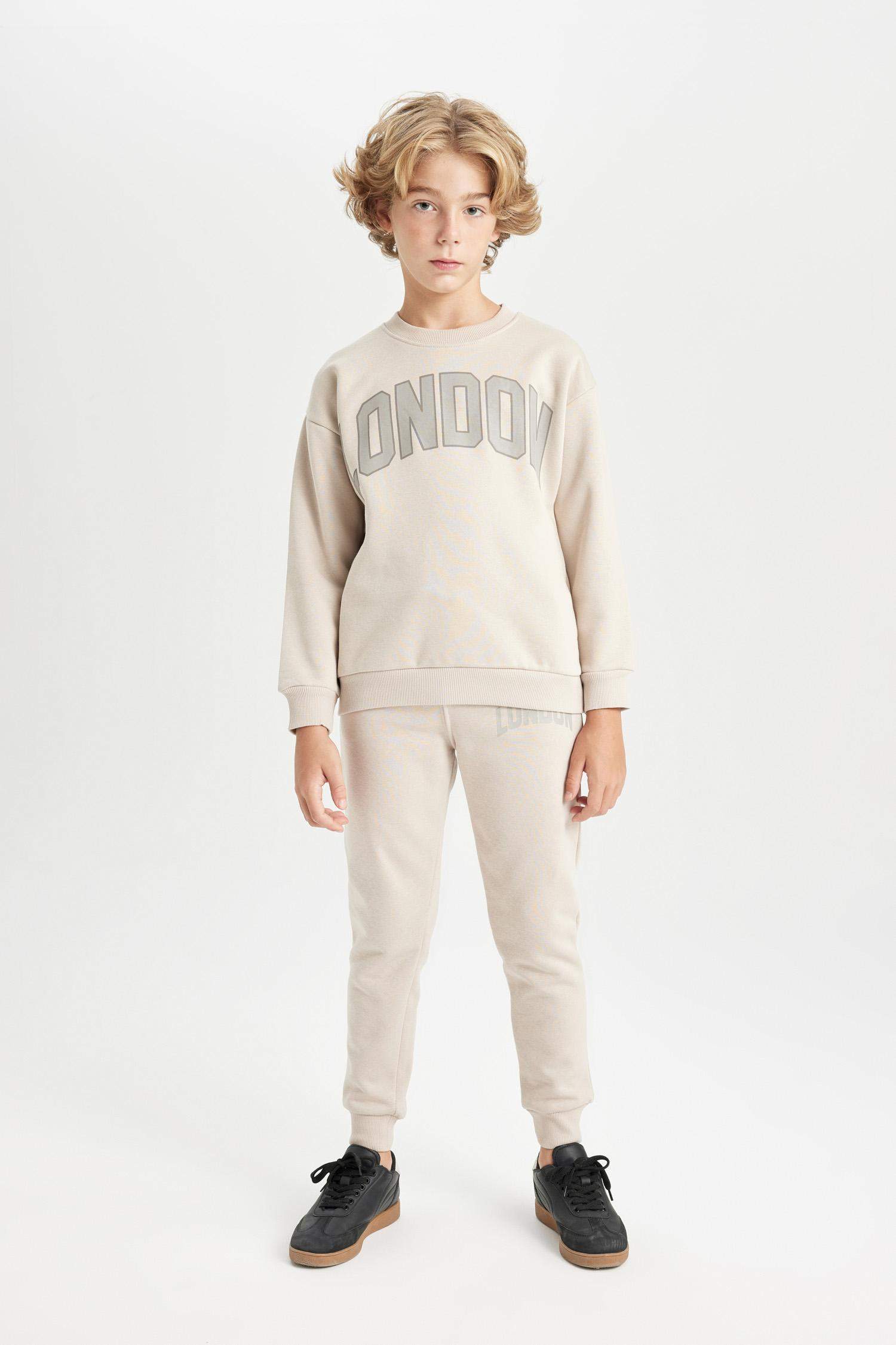 Erkek Çocuk Baskılı Beli Paçası Lastikli Cepli Jogger Okul Eşofman Altı