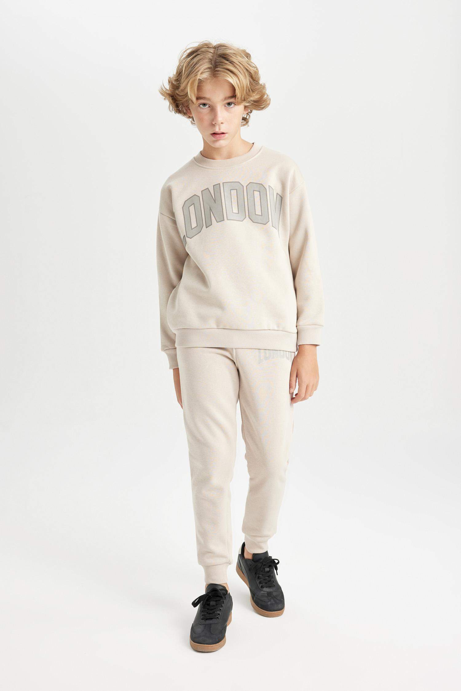 Erkek Çocuk Baskılı Beli Paçası Lastikli Cepli Jogger Okul Eşofman Altı