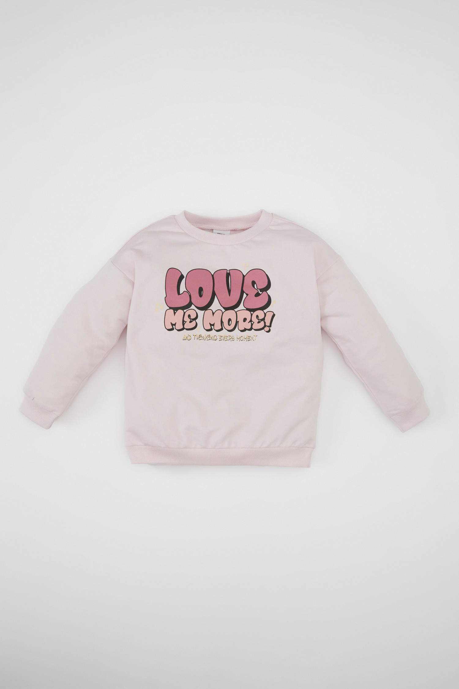 Kız Bebek Bisiklet Yaka Baskılı Sweatshirt