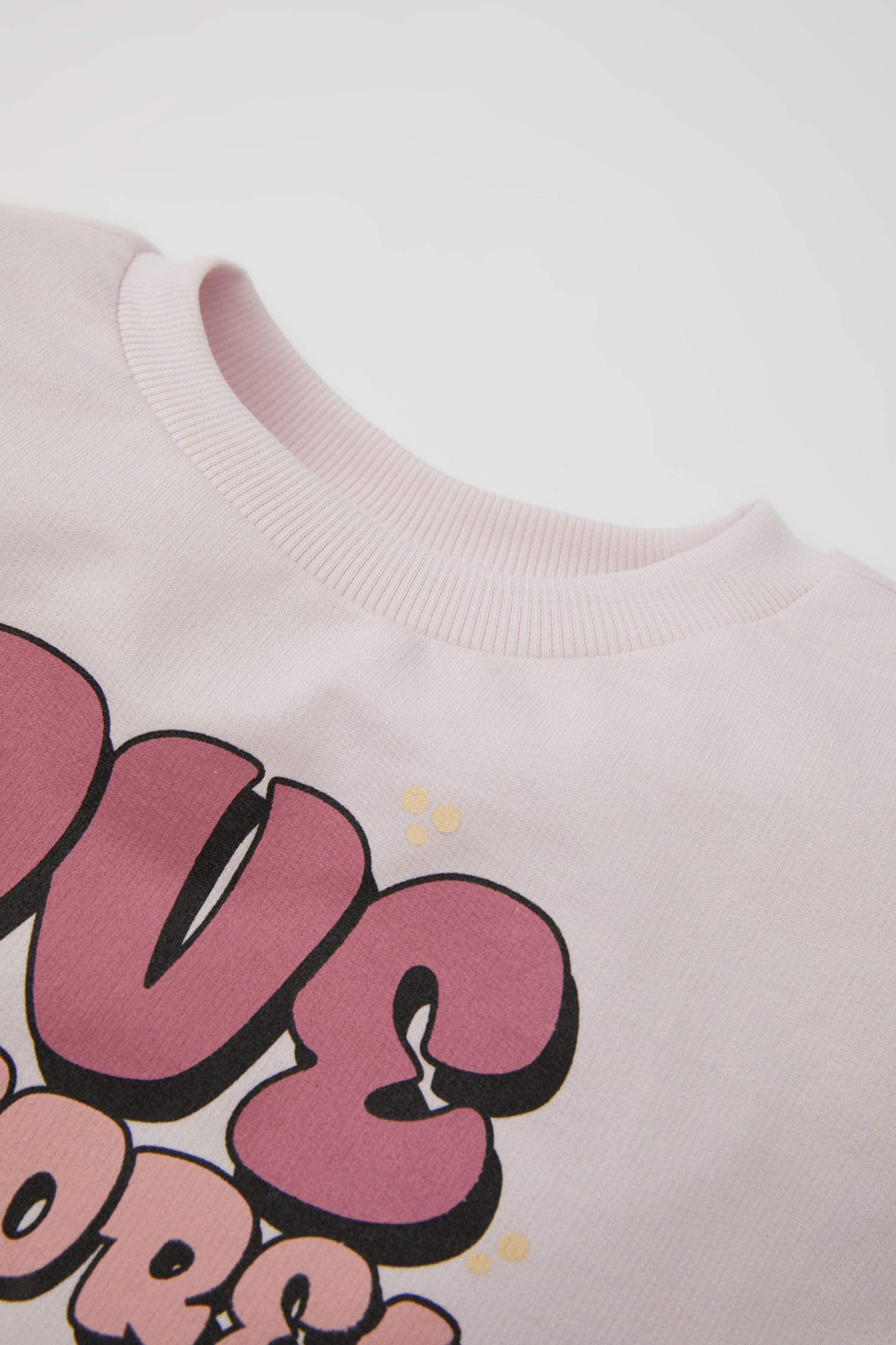 Kız Bebek Bisiklet Yaka Baskılı Sweatshirt