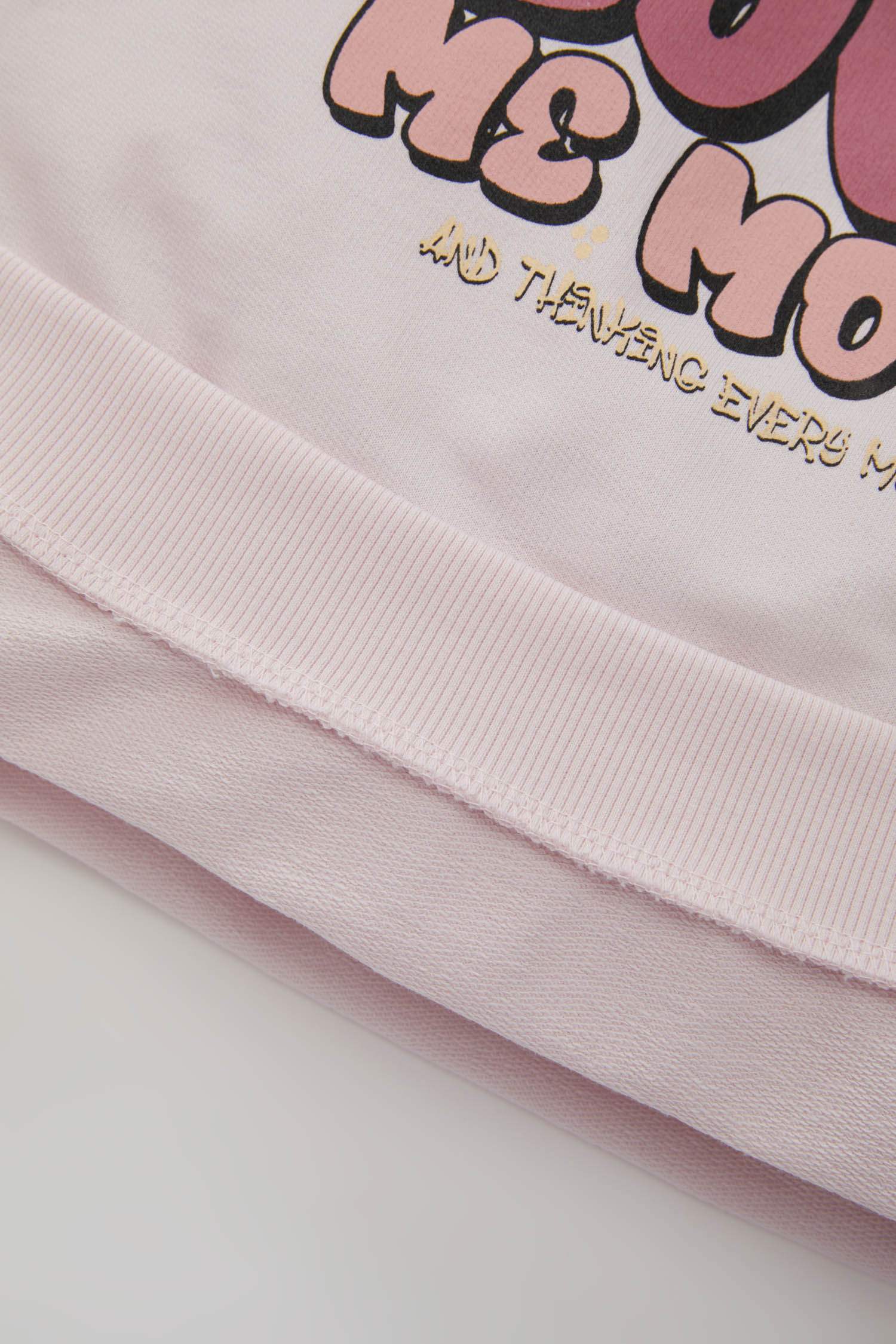 Kız Bebek Bisiklet Yaka Baskılı Sweatshirt