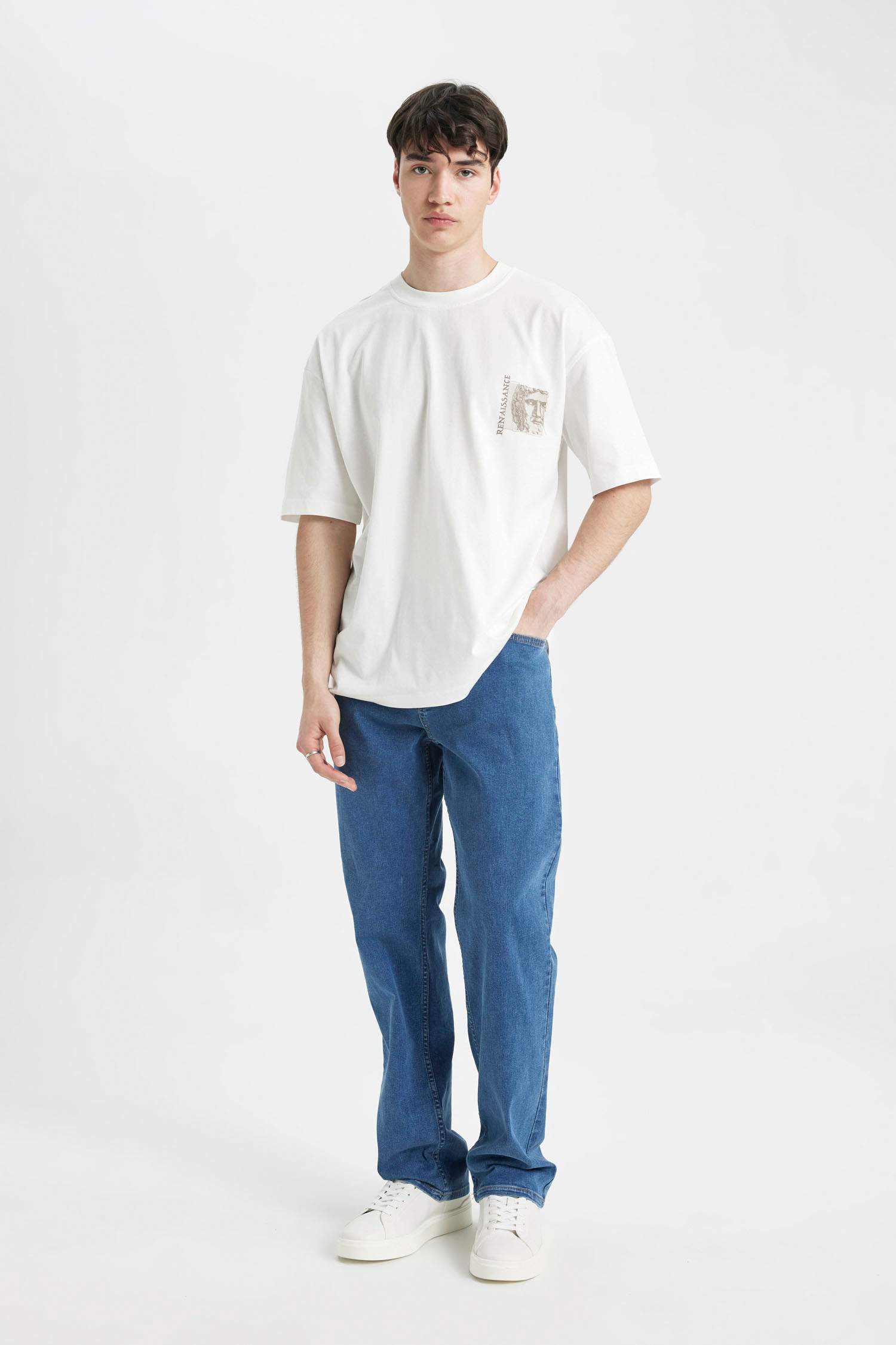 Diago Comfort Fit Rahat Kalıp Yüksek Bel Geniş Paça Jean Pantolon