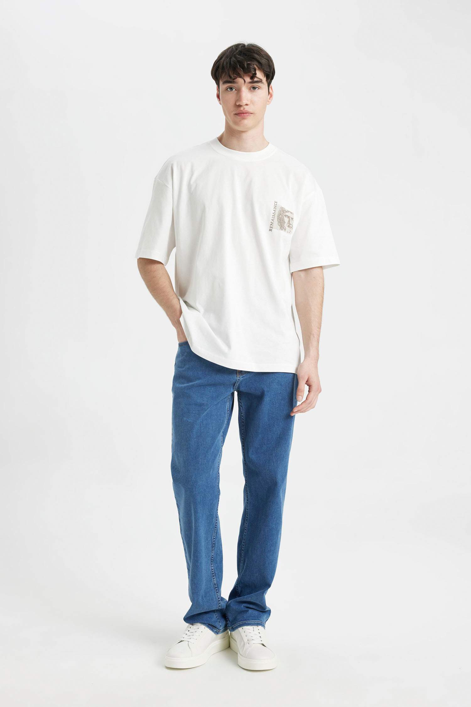 Diago Comfort Fit Rahat Kalıp Yüksek Bel Geniş Paça Jean Pantolon