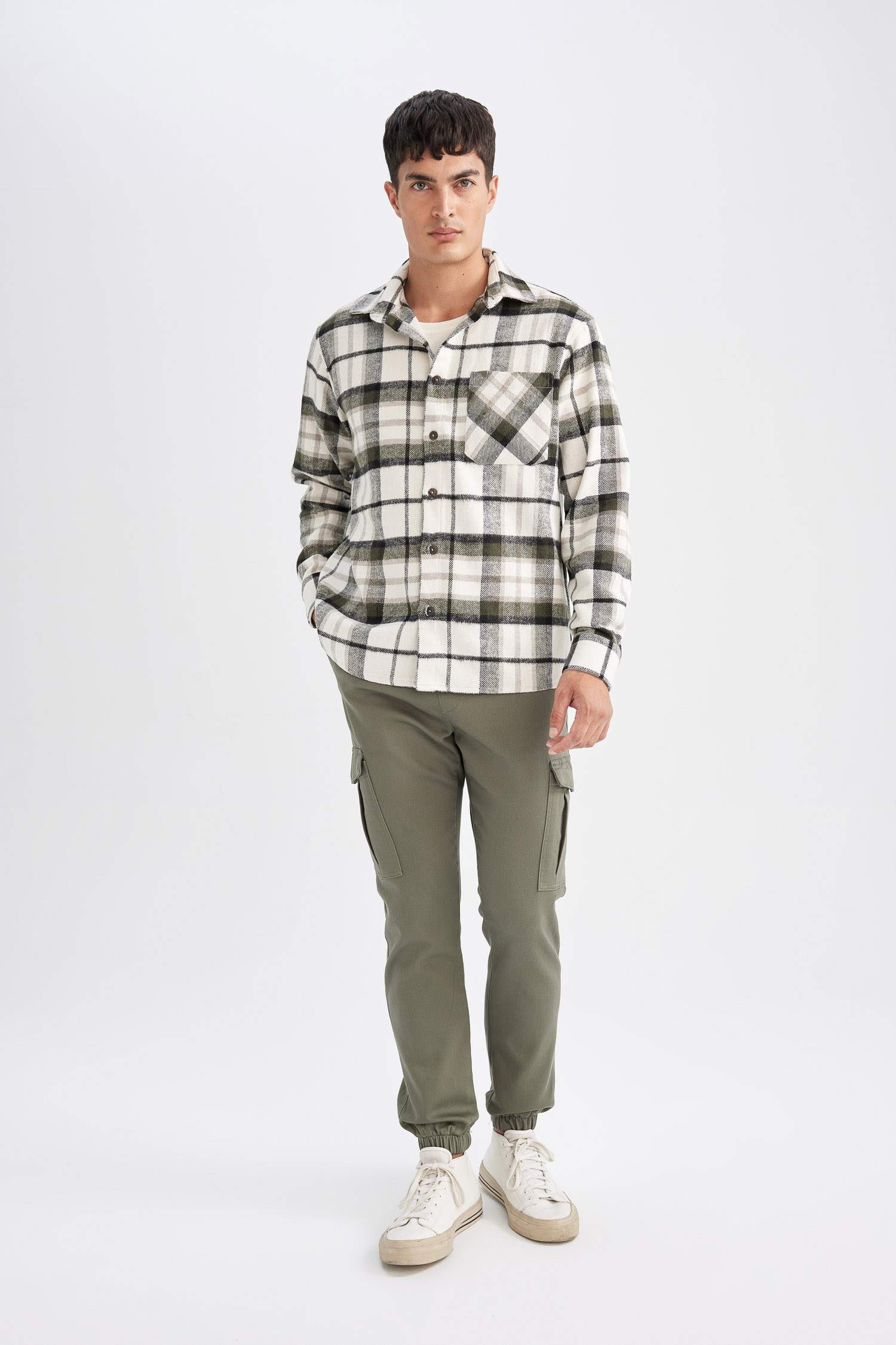 Regular Fit Kareli Oduncu Flanel Uzun Kollu Gömlek