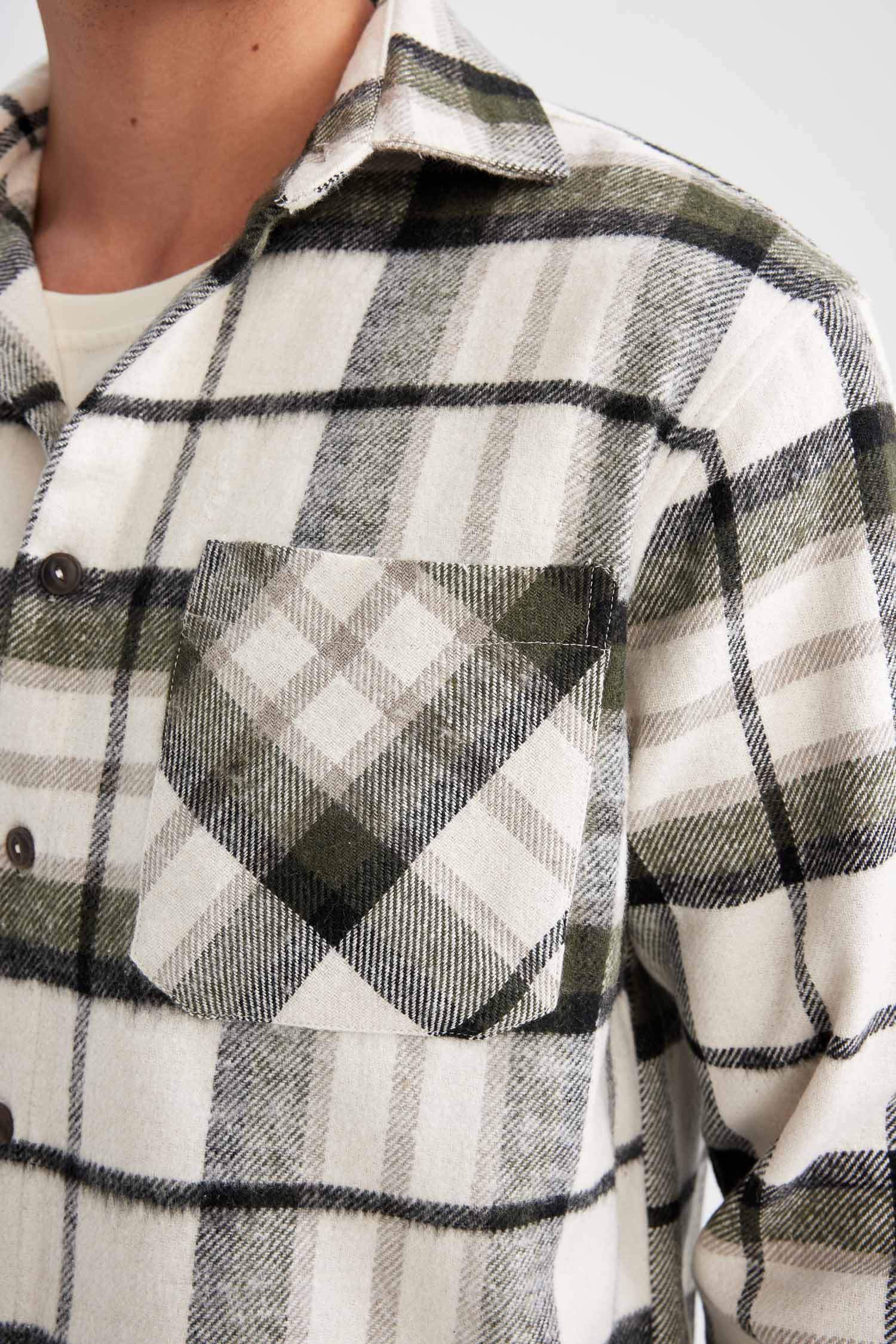 Regular Fit Kareli Oduncu Flanel Uzun Kollu Gömlek