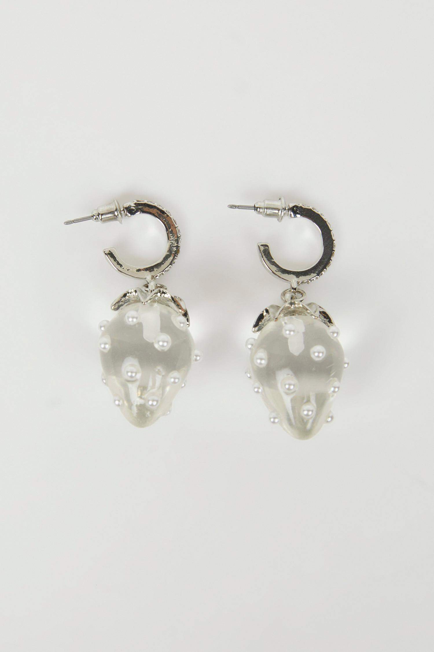 Woman Dangling Strawberry Themed Earring