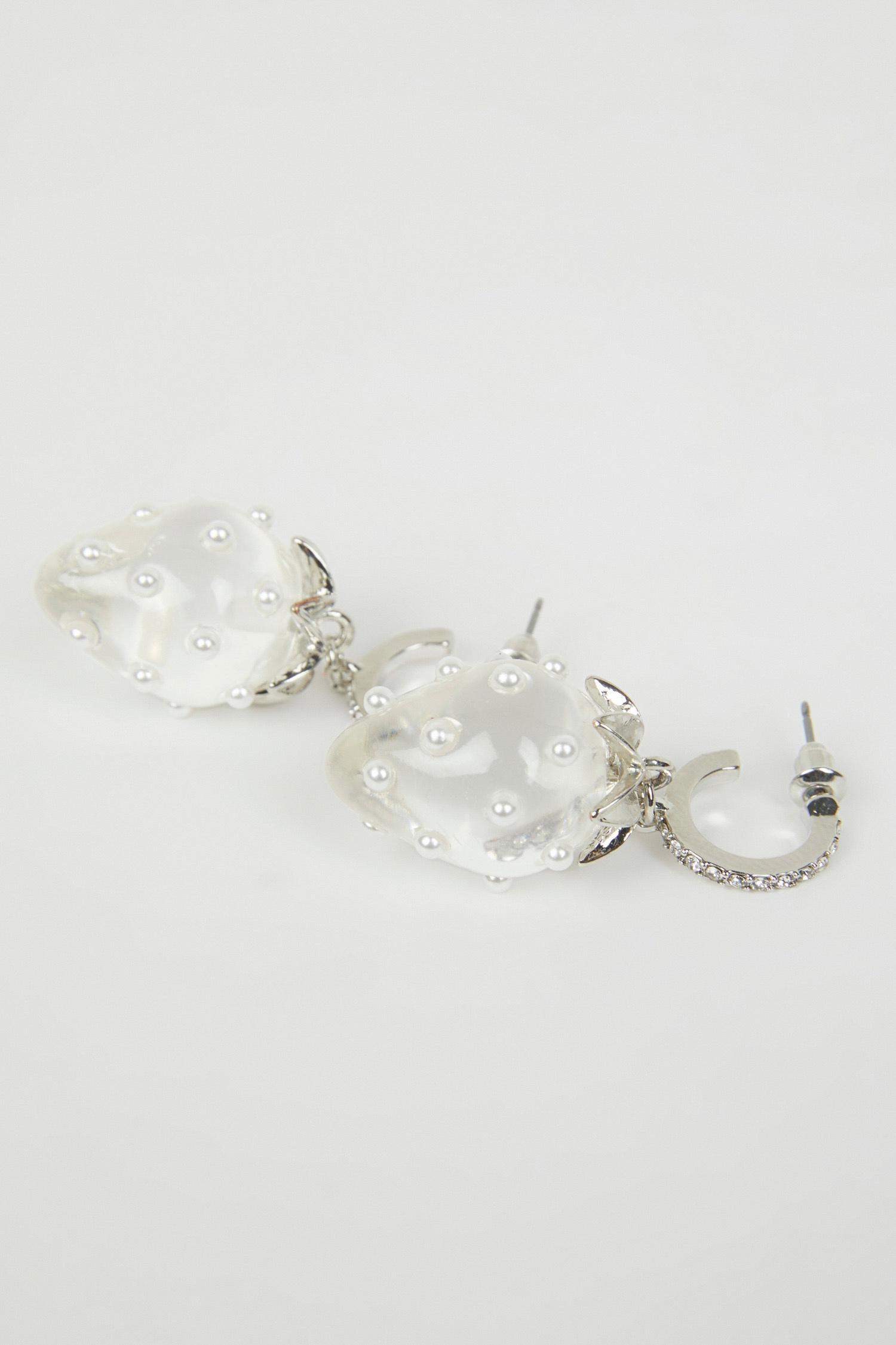 Woman Dangling Strawberry Themed Earring