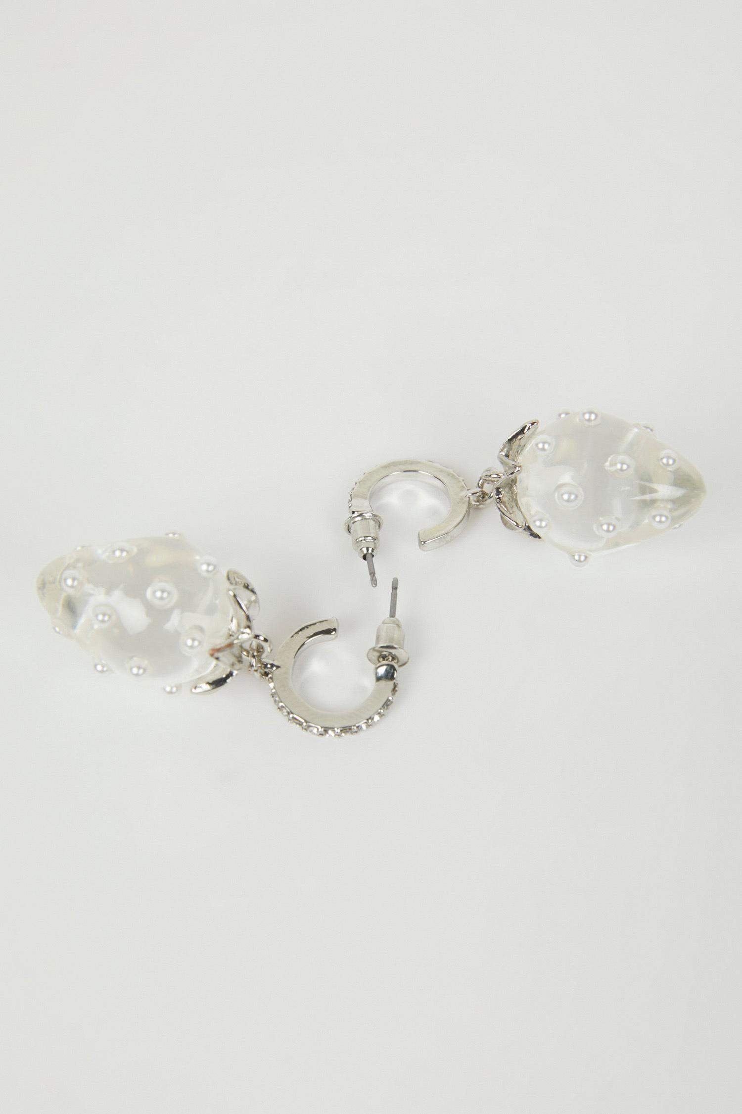 Woman Dangling Strawberry Themed Earring