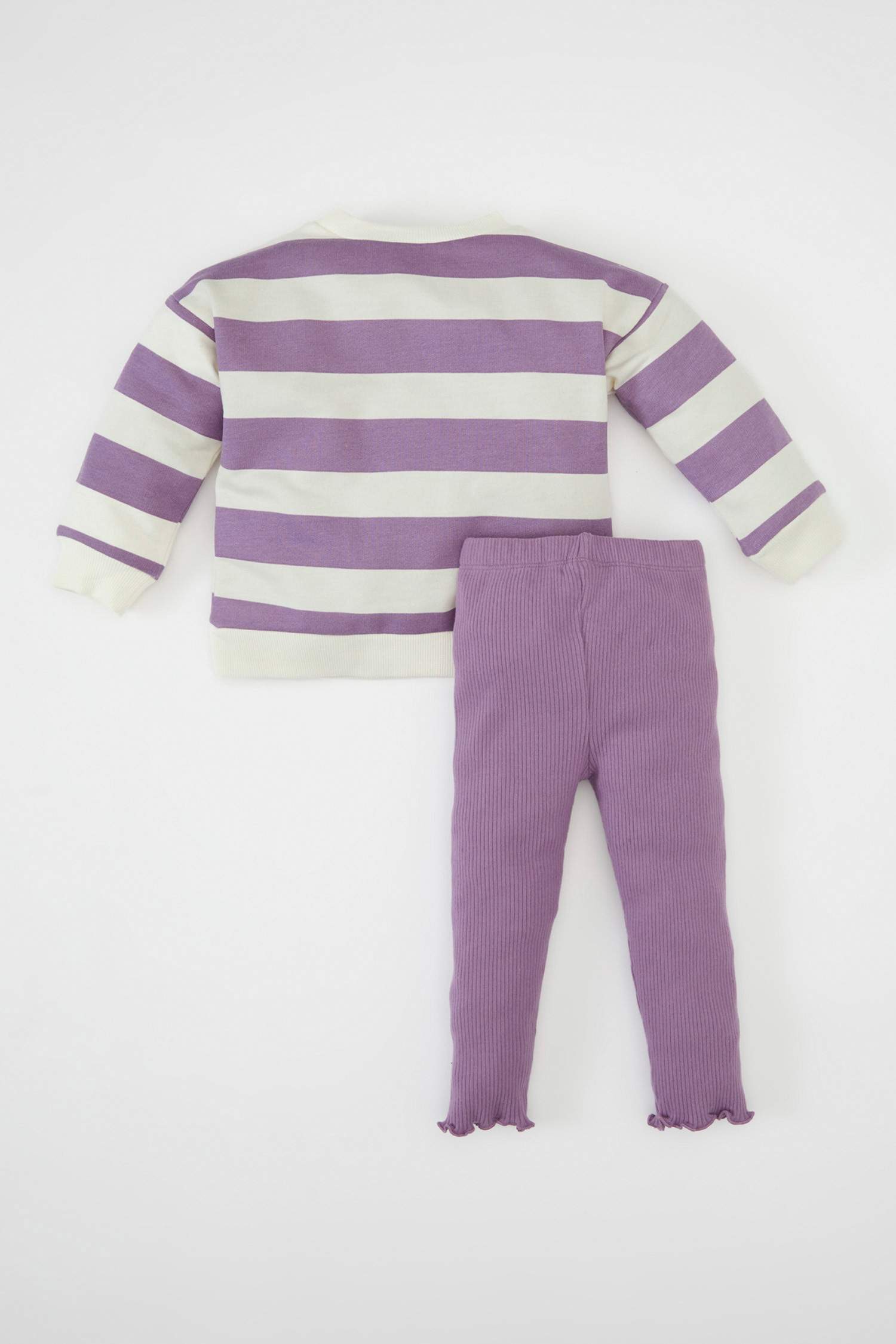 Baby Girl Striped Sweatshirt Elastic Waist Leggings 2 Piece Set
