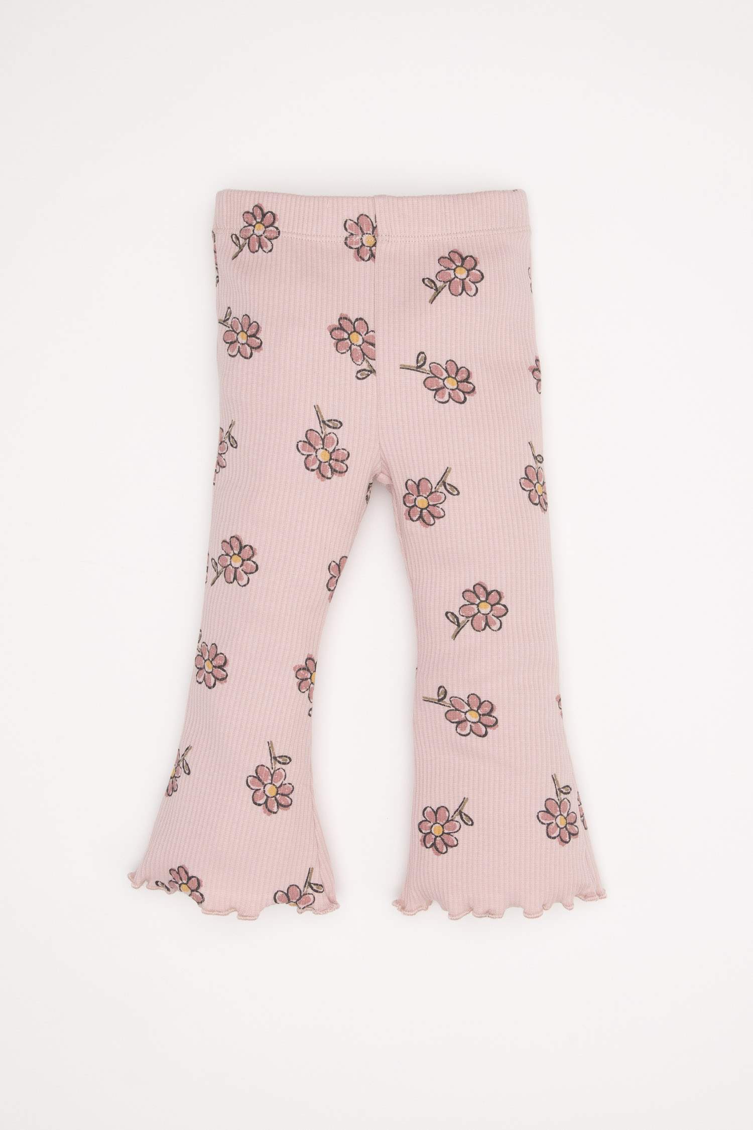 Kız Bebek 2'li Takım Çiçekli Sweatshirt İspanyol Paça Tayt