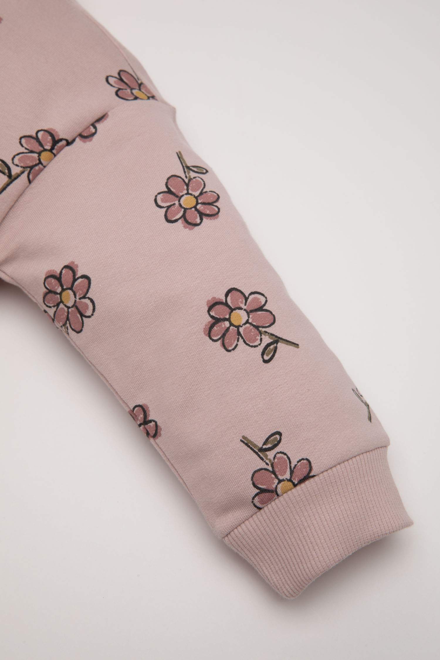 Kız Bebek 2'li Takım Çiçekli Sweatshirt İspanyol Paça Tayt