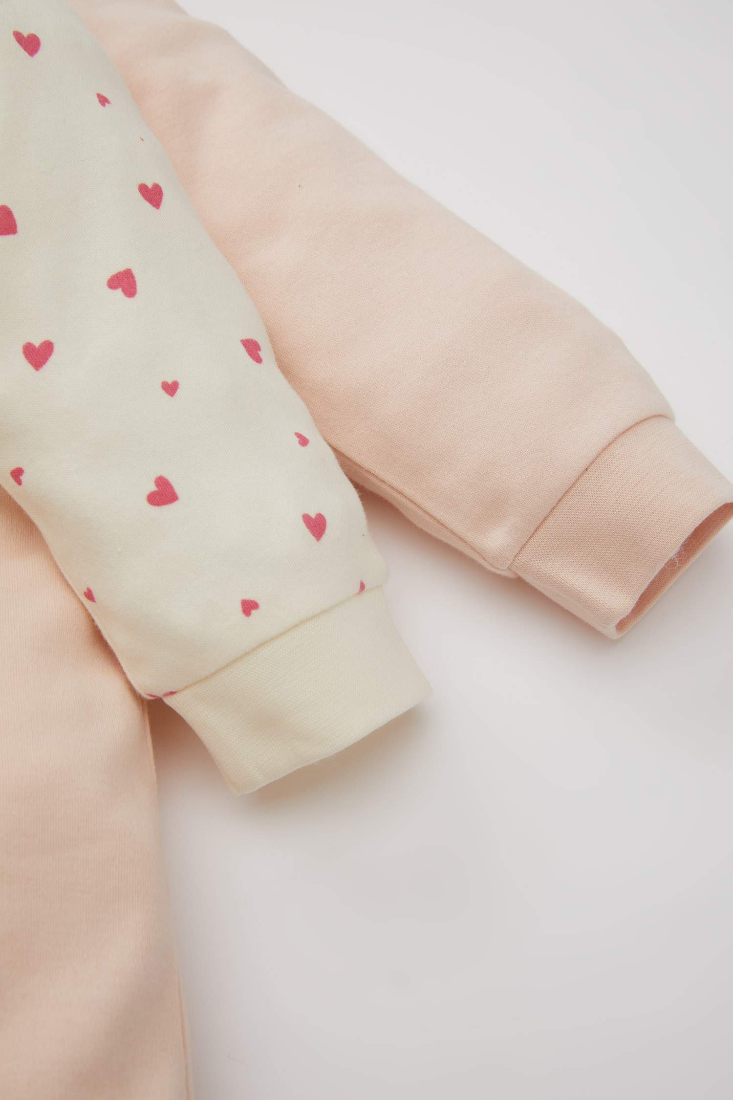 Baby Girl Heart Patterned 2 Pack Jumpsuit