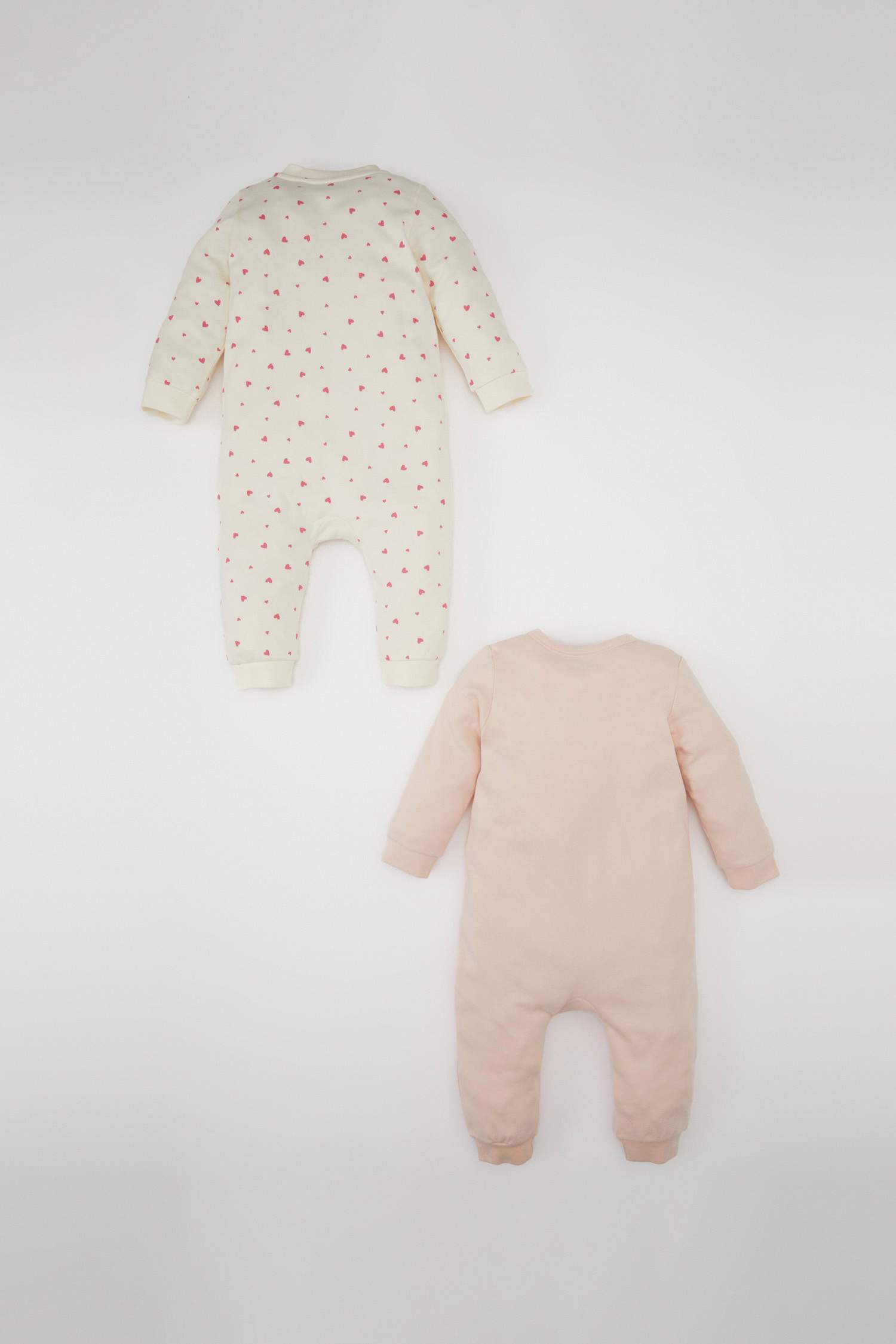 Baby Girl Heart Patterned 2 Pack Jumpsuit