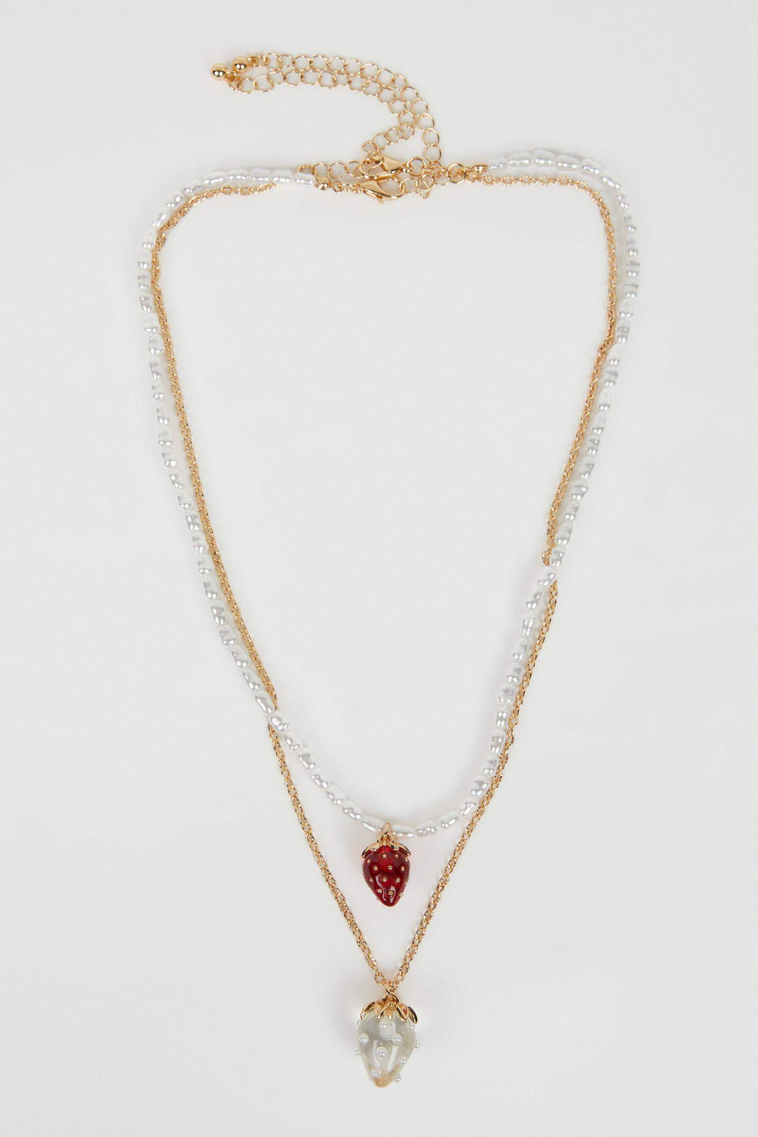 سلسله ذهبي نسائي بالؤلؤ - قطعتين