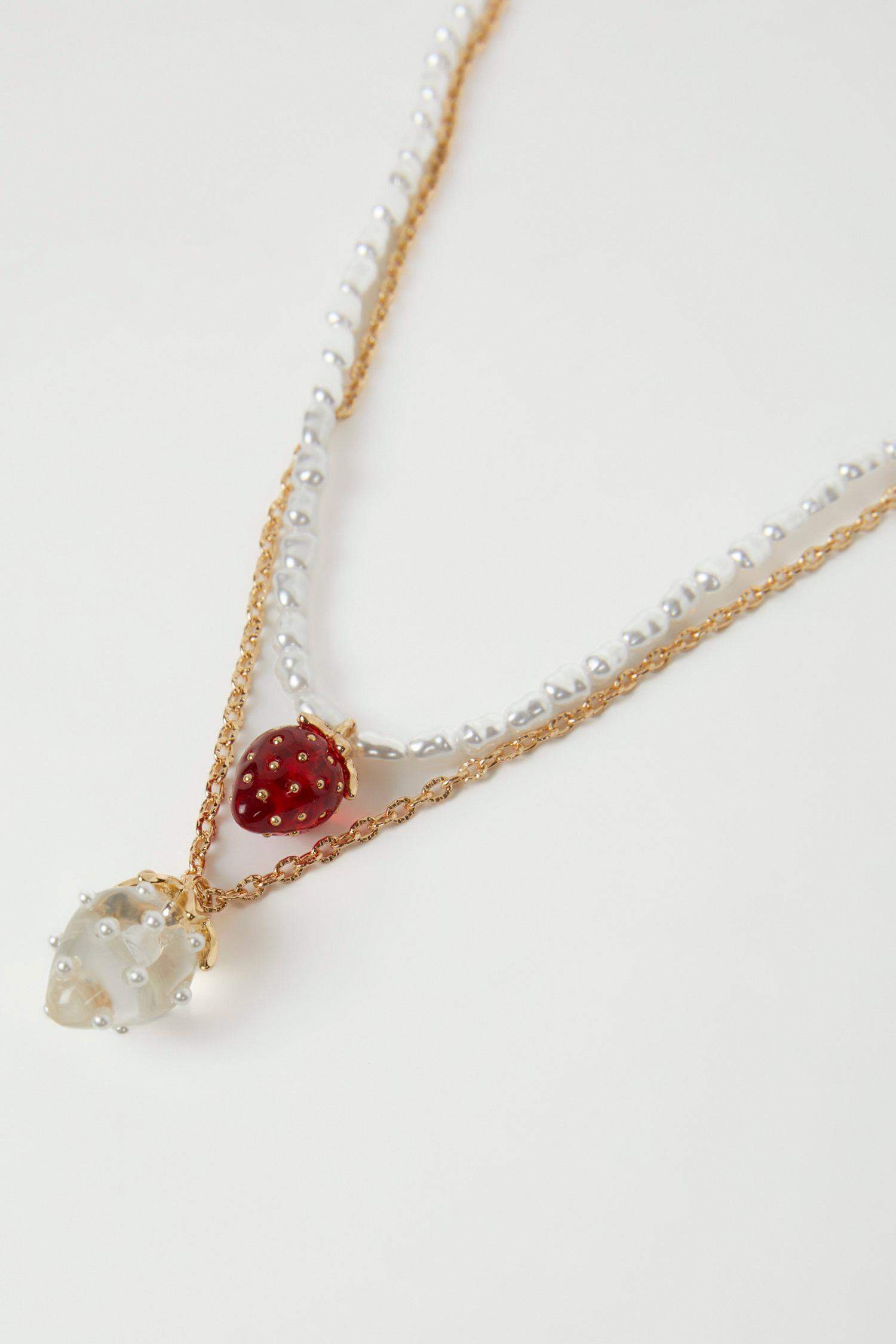 سلسله ذهبي نسائي بالؤلؤ - قطعتين