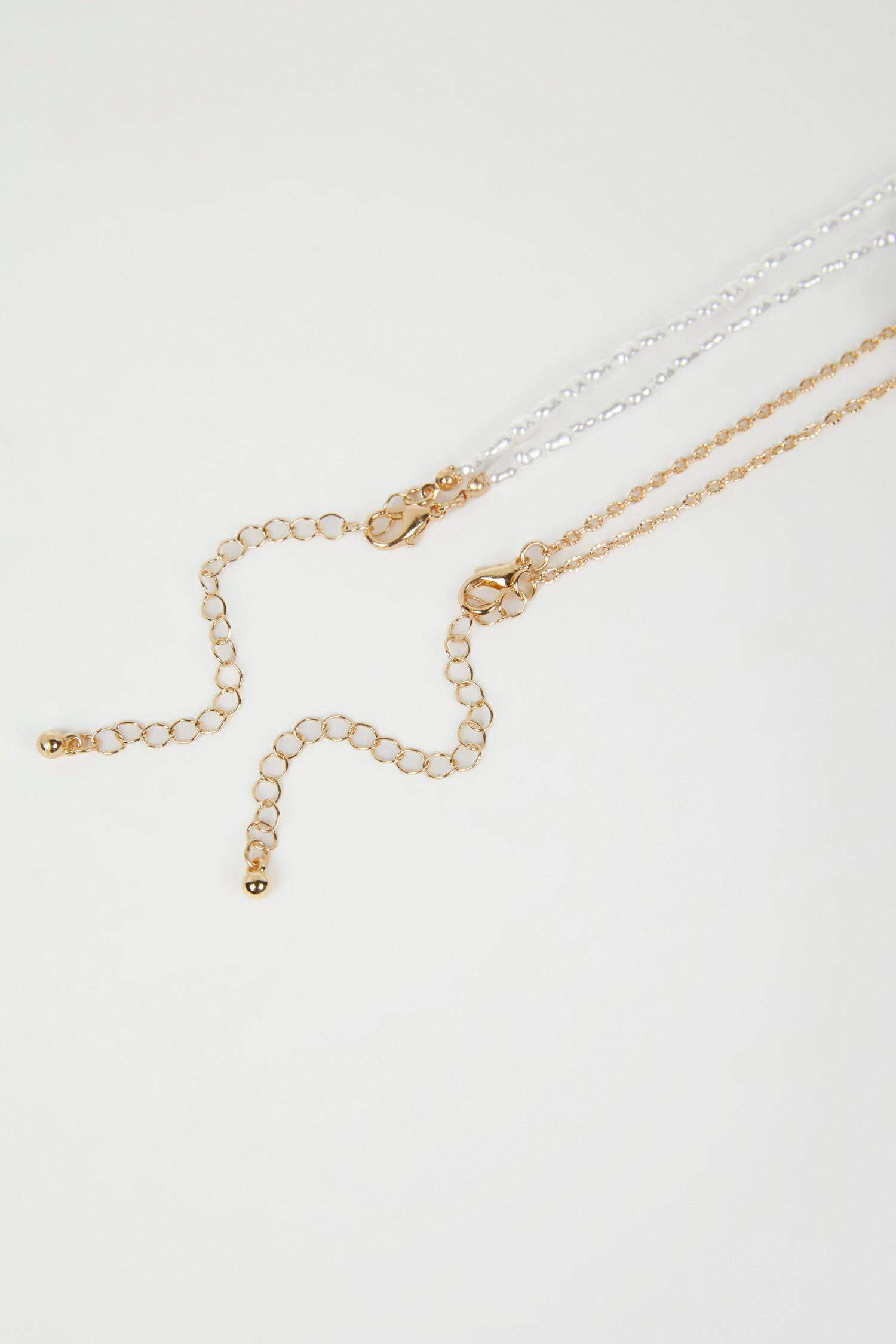 سلسله ذهبي نسائي بالؤلؤ - قطعتين