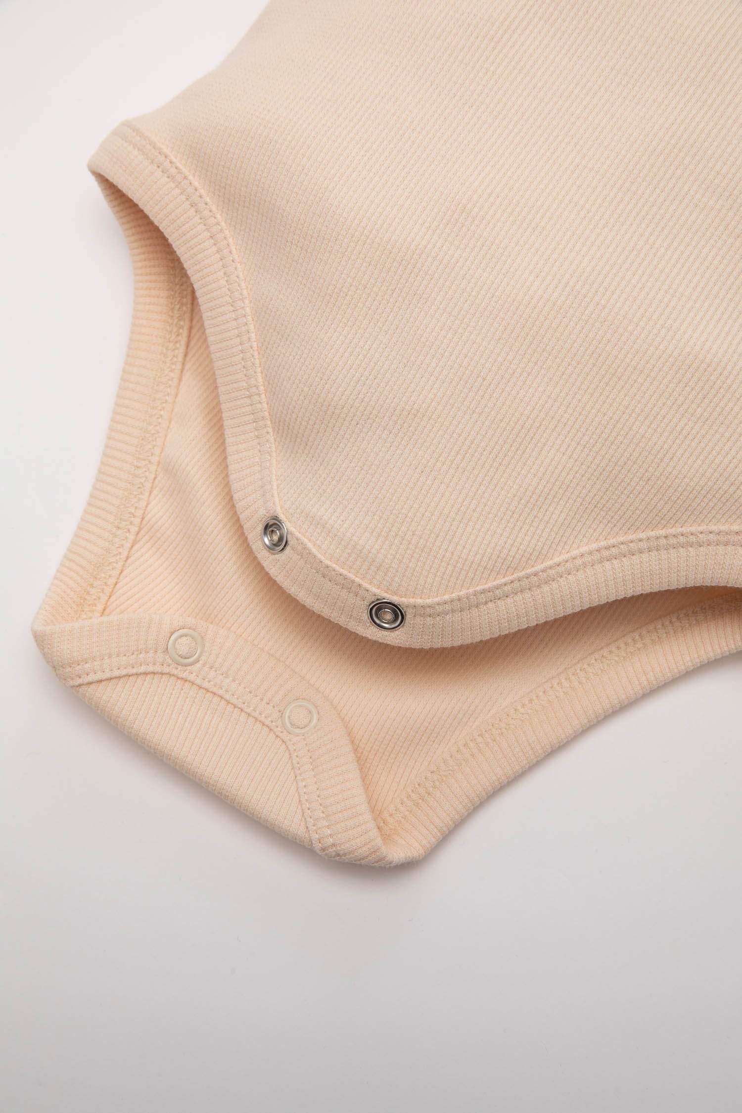 Kız Bebek Yenidoğan Bisiklet Yaka Fitilli Kaşkorse 2'li Uzun Kollu Çıtçıtlı Body