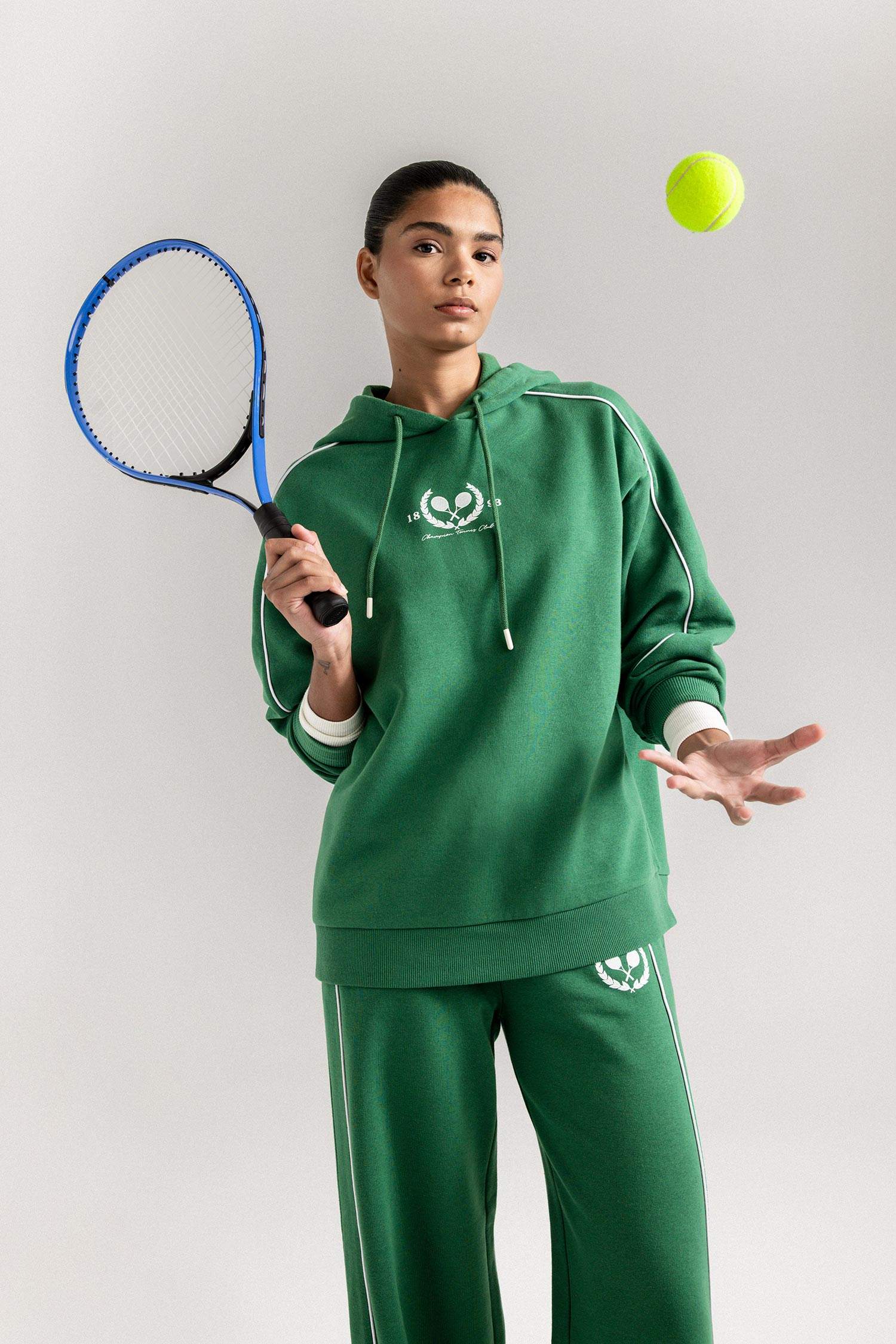 DeFactoFit Oversize Geniş Kalıp Kapüşonlu Sporcu Sweatshirt