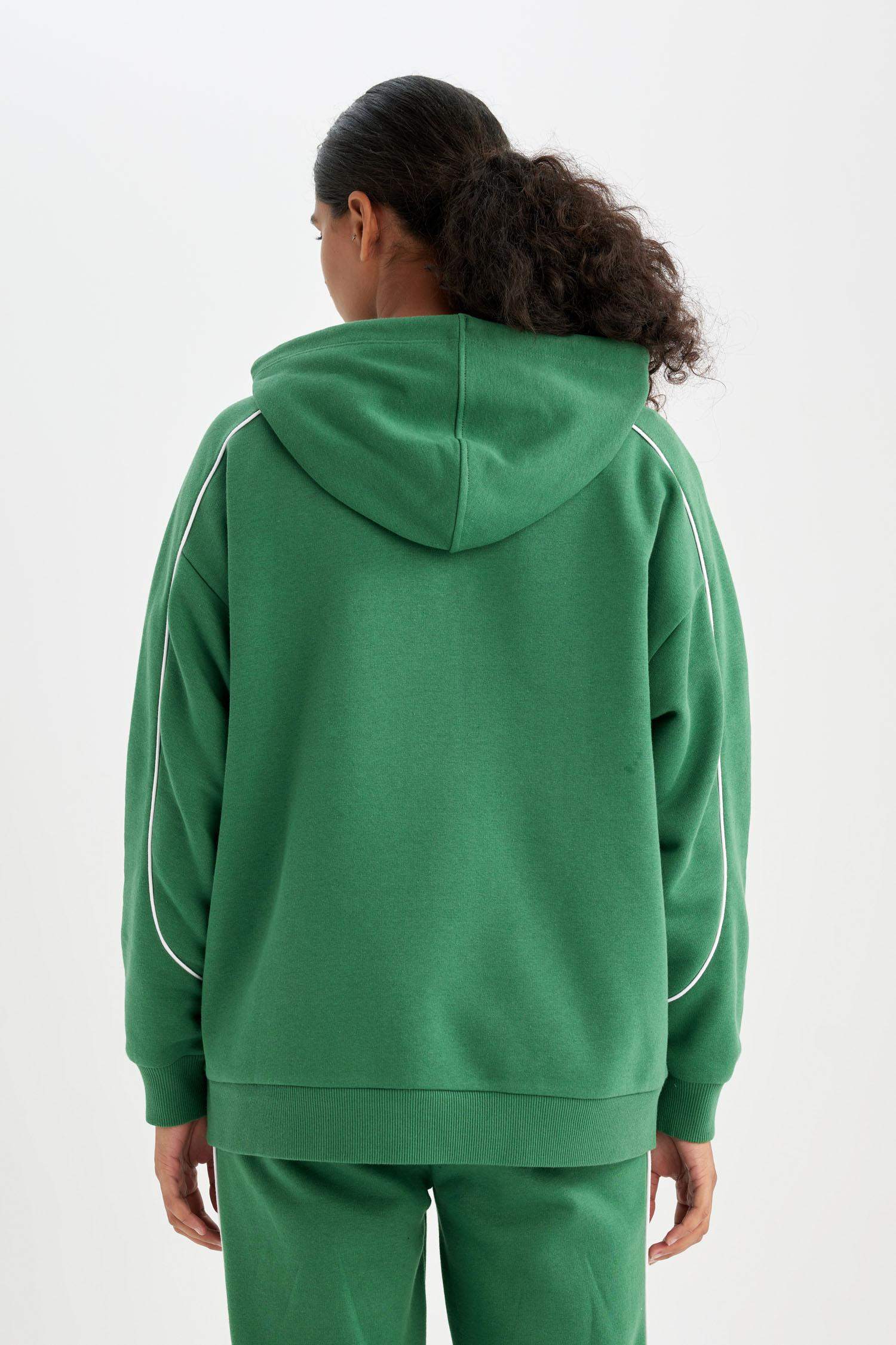 DeFactoFit Oversize Geniş Kalıp Kapüşonlu Sporcu Sweatshirt