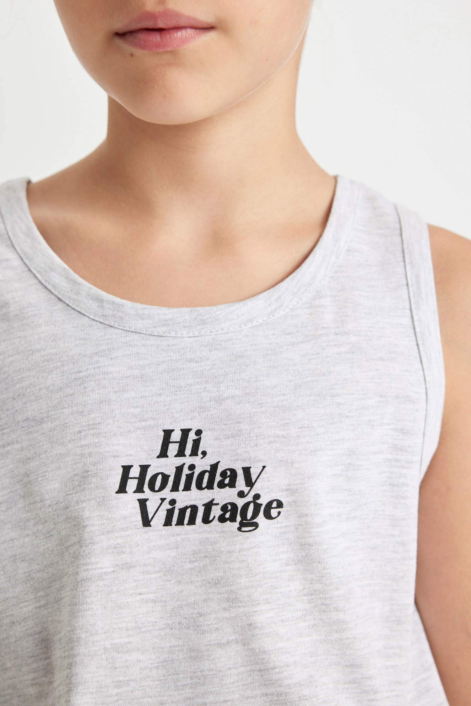 Girl Printed Sleeveless T-Shirt Shorts 2 Piece Set