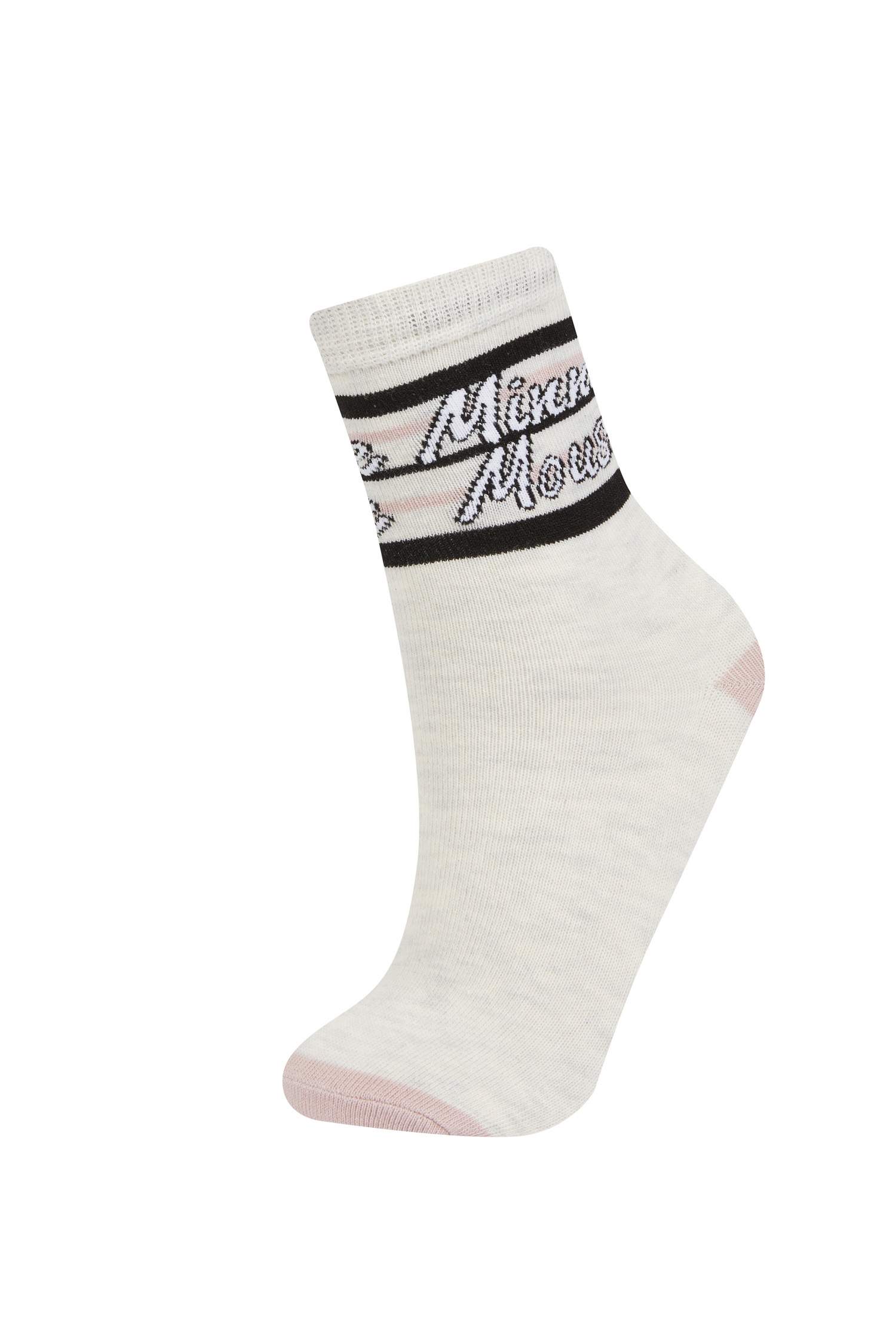 Kız Çocuk Disney Mickey & Minnie 2'li Pamuklu Uzun Çorap