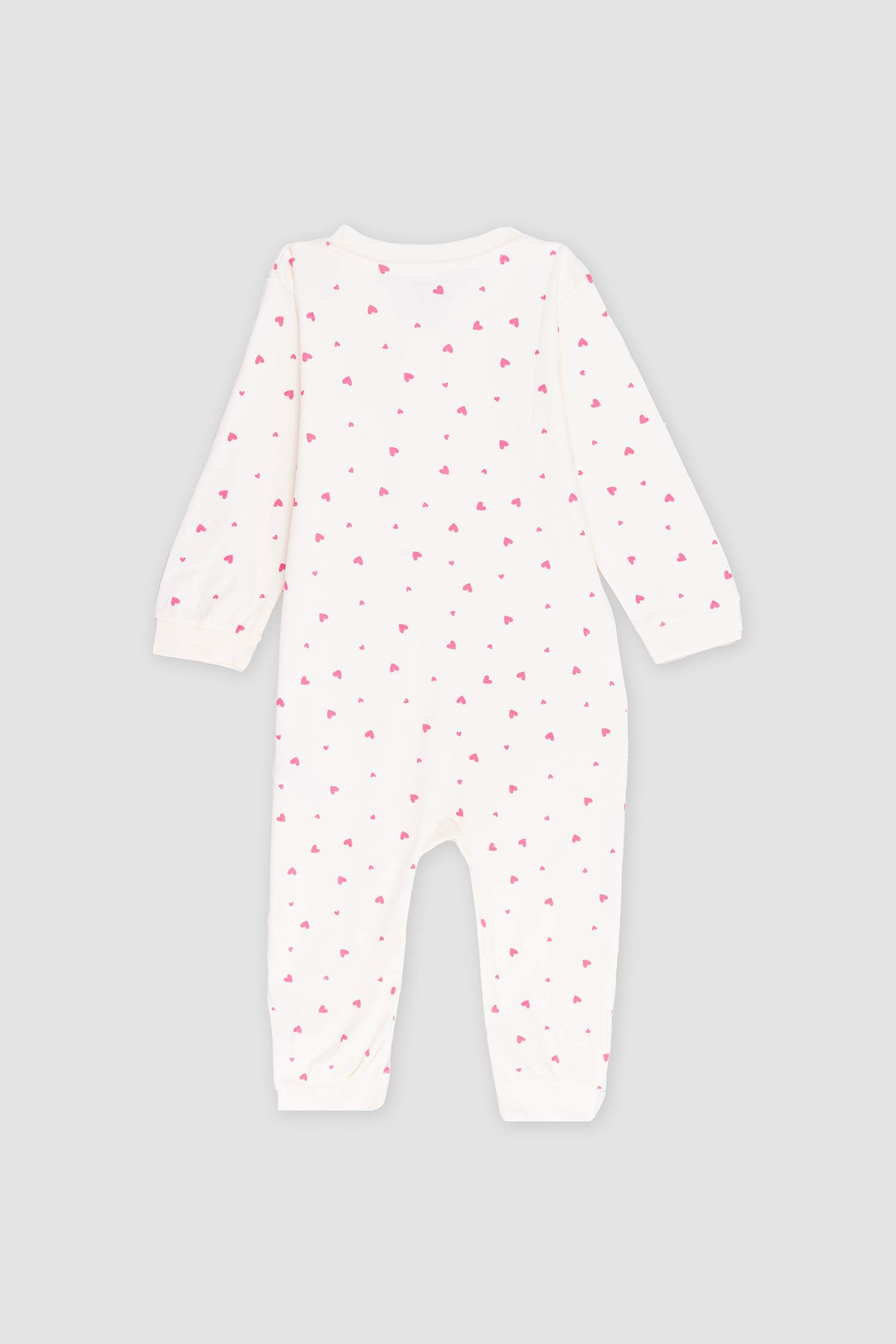 Baby Girl Newborn Heart Patterned 2 Piece Jumpsuit
