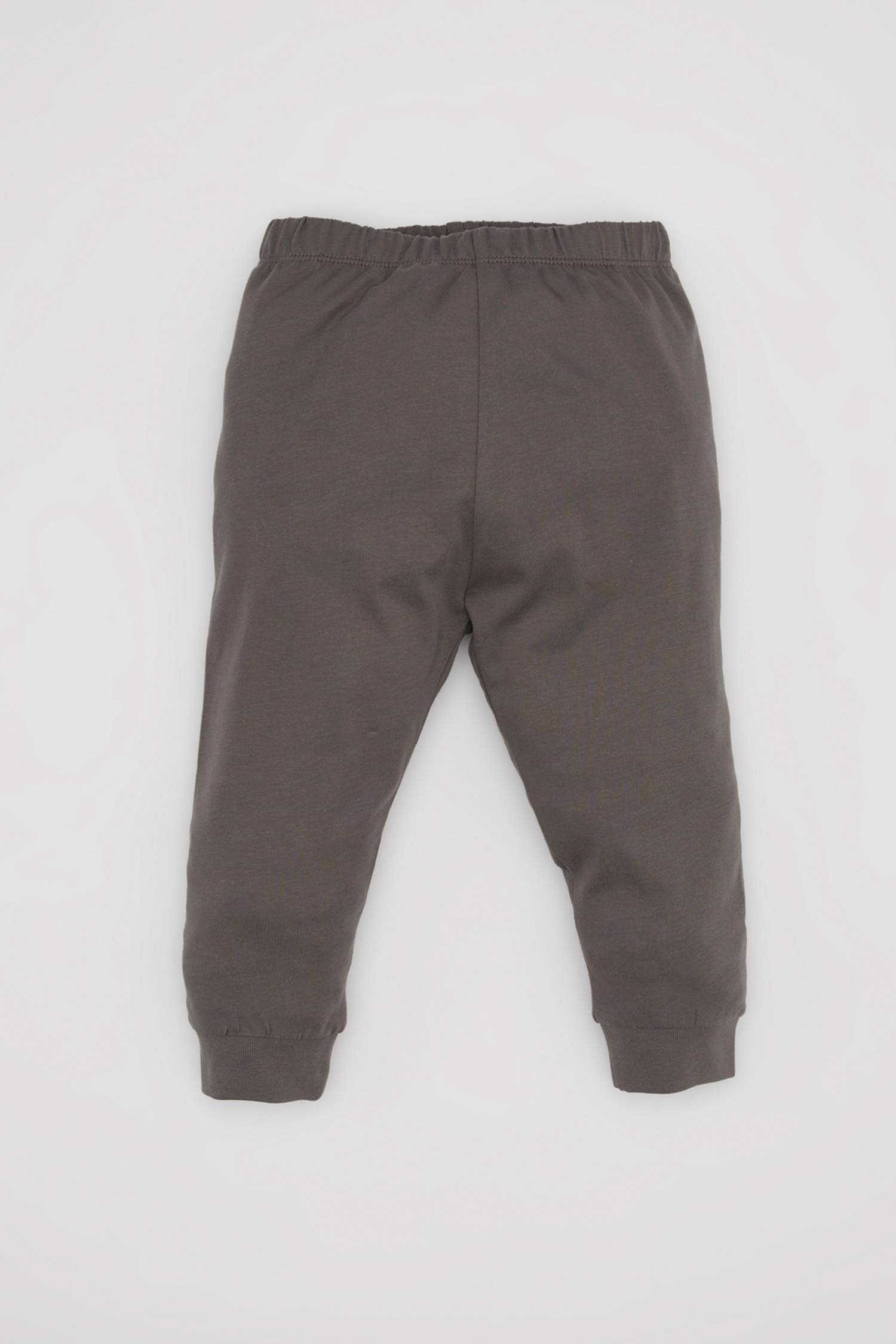 Erkek Bebek Pijama Takımı Aslan Baskılı Penye Uzun Kollu Üst Uzun Alt